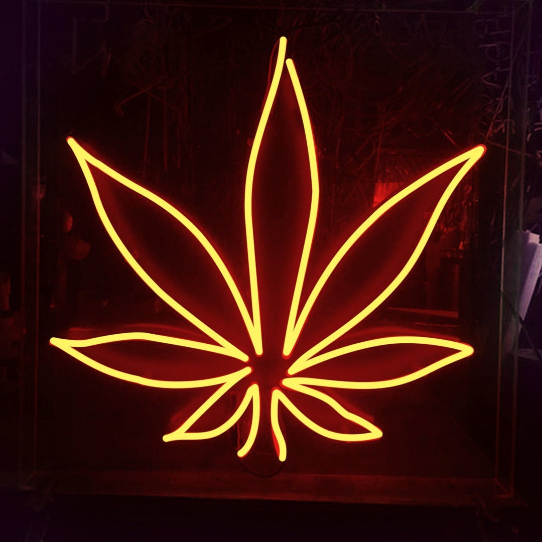 Weed Neon Sign Light Marijuana Neon Sign Cannabis Leaf Neon