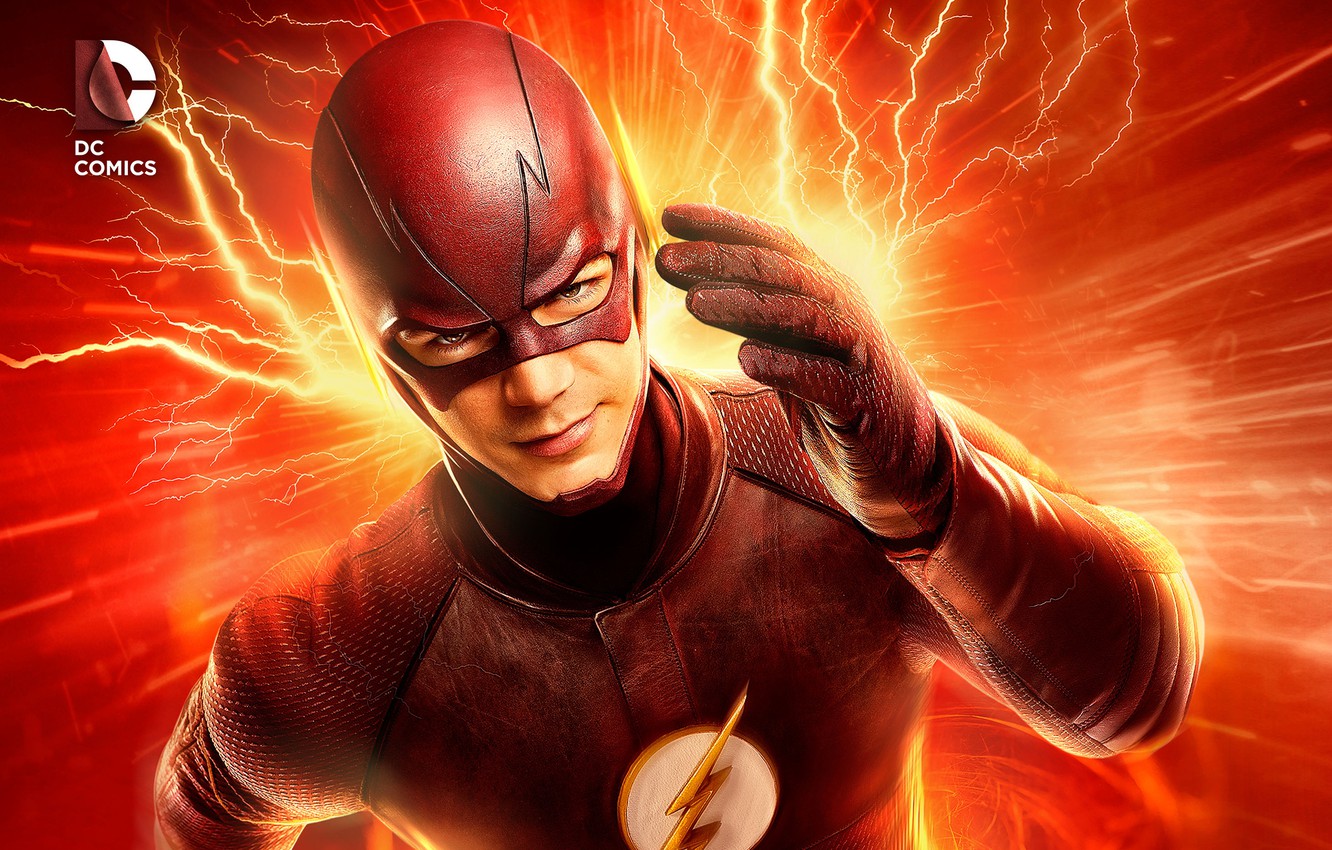 Wallpaper red, background, fiction, zipper, mask, costume, gloves, the series, poster, superhero, DC Comics, TV Series, Flash, The Flash, Grant Gustin, Grant Gastin image for desktop, section фильмы