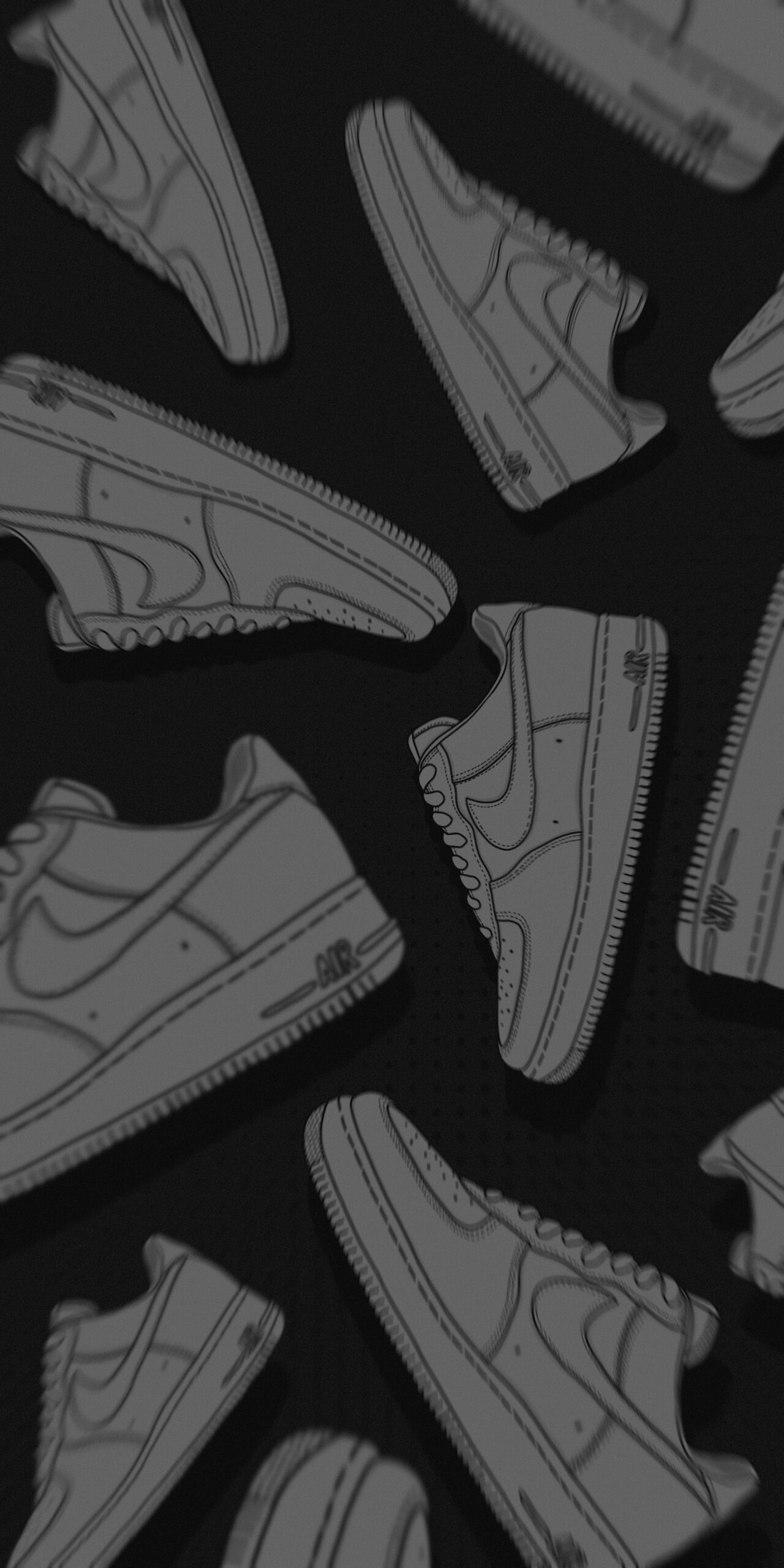 Nike Air Force 1 Shoes White & Black Wallpaper