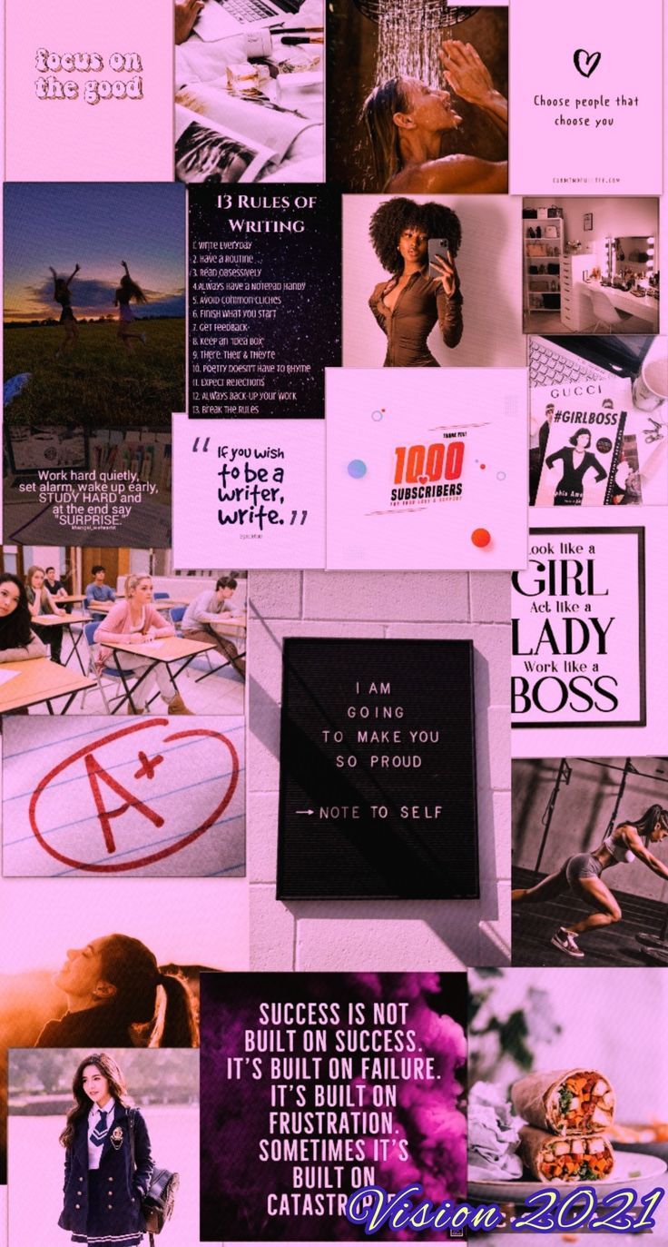 Aesthetic vision board 2021. Vision board wallpaper, Vision board collage, Vision board ph. Vision board wallpaper, Study motivation, Vision board photo