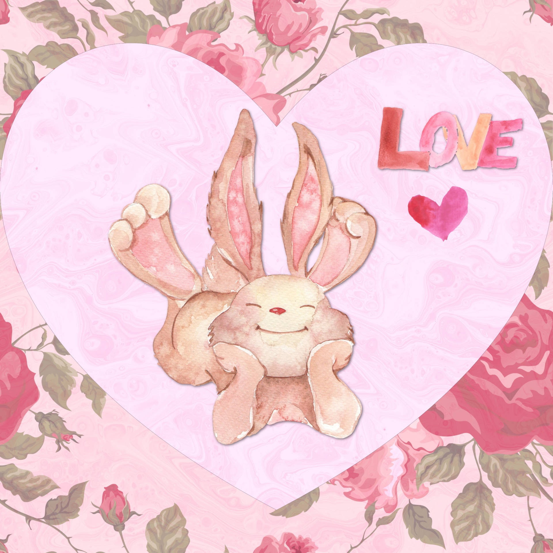 Download Valentine's Bunny Love Art Wallpaper