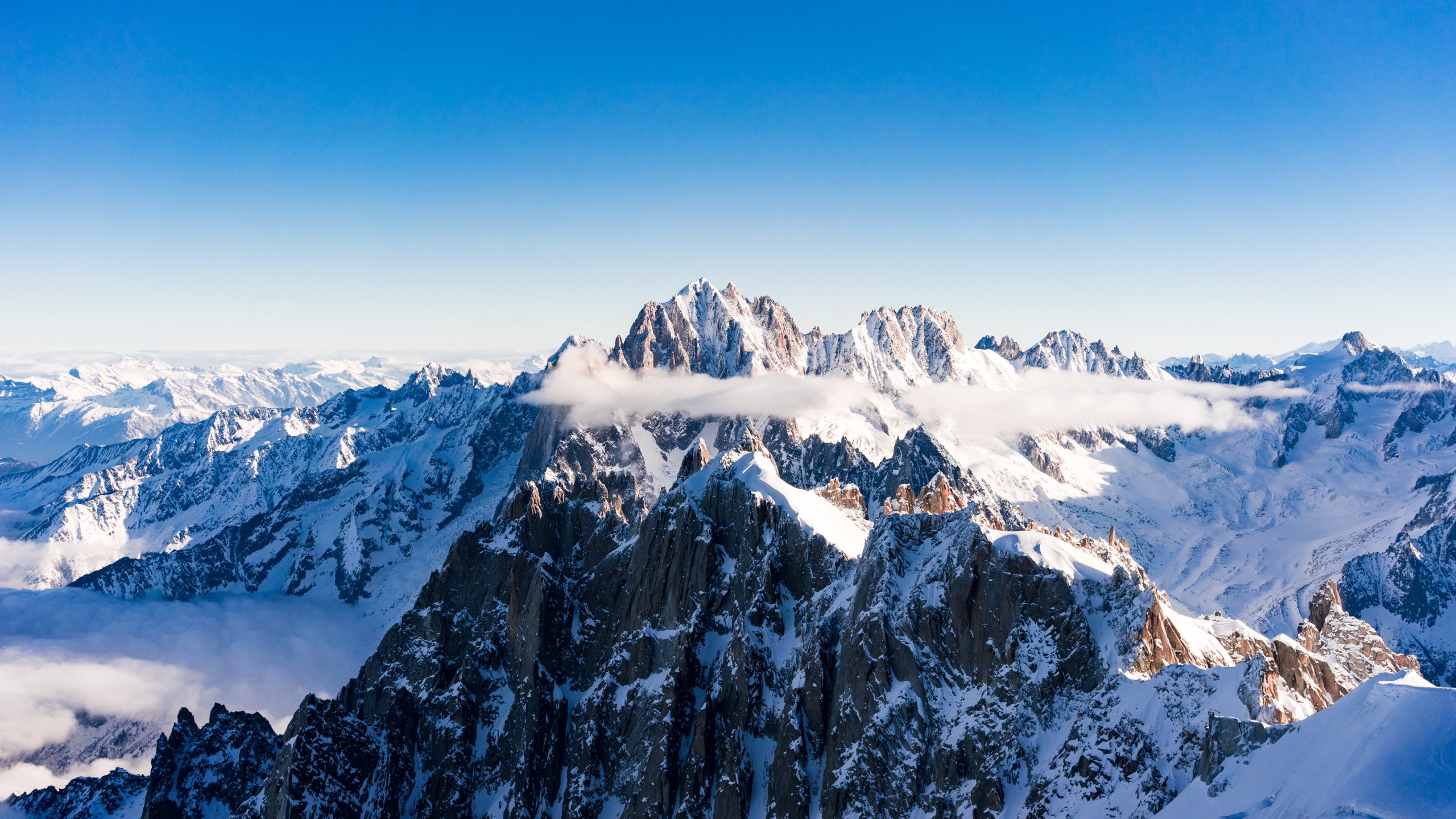 mountains, tops, snow, sky desktop PC and Mac wallpaper