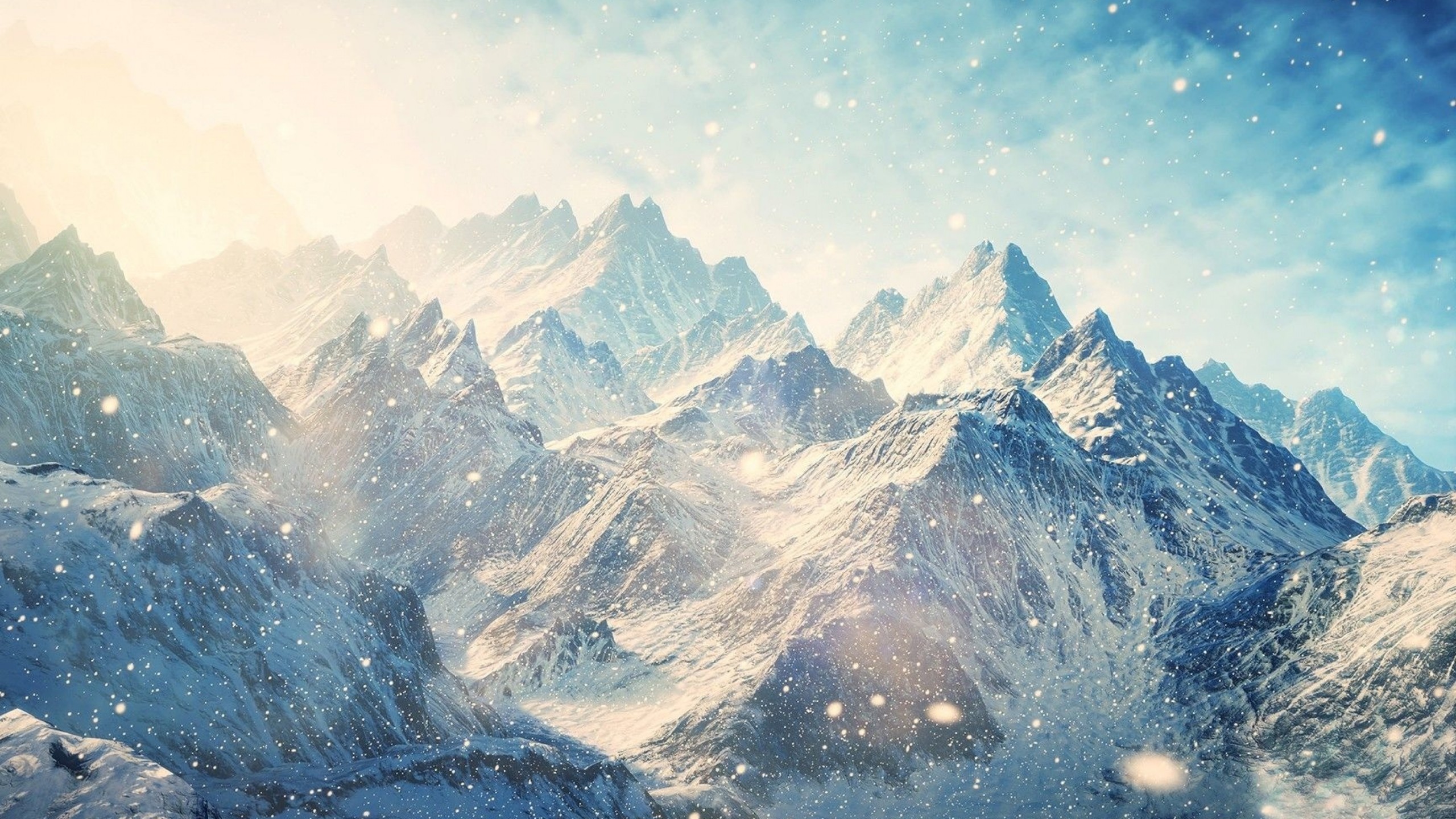 Wallpaper mountains, snow, winter, 4k, Nature