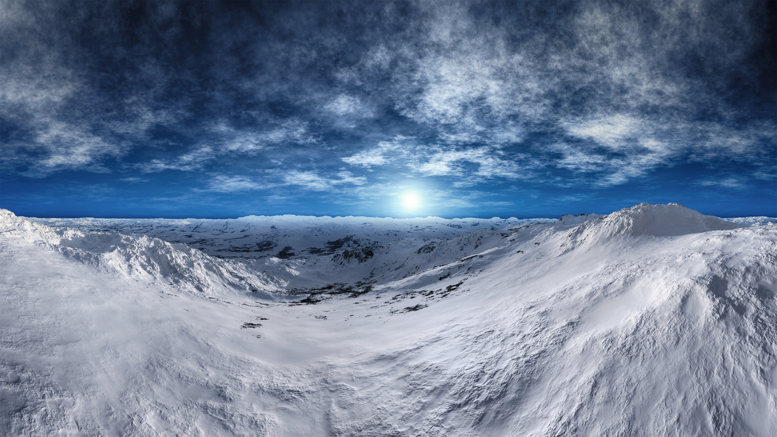 Download wallpaper 2560x1440 tundra, arctic, mountains, winter, sunny day, glacier, landscape, dual wide 16:9 2560x1440 HD background, 6636