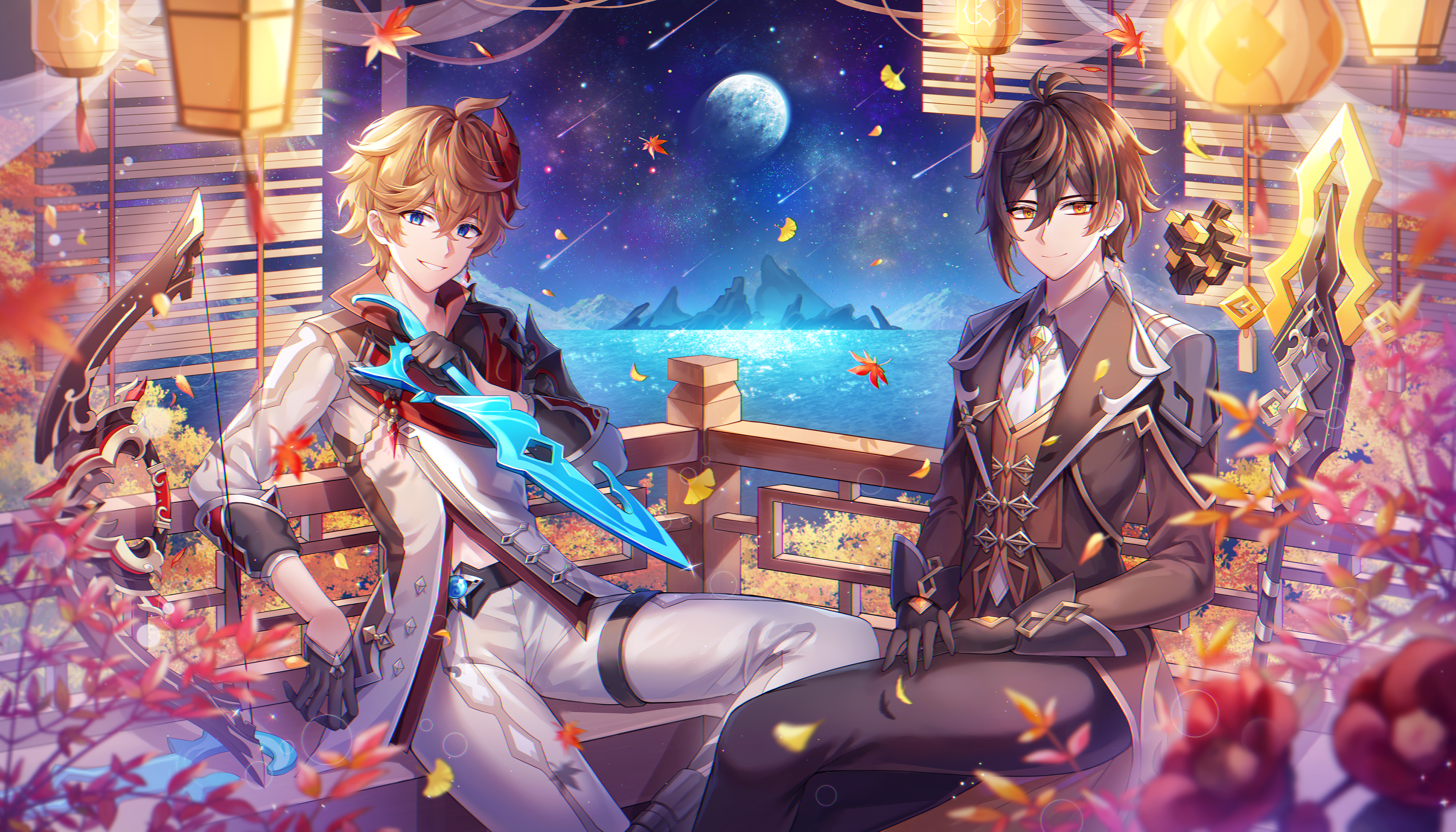 Tartaglia Childe, Zhongli (Genshin Impact) HD, Tartaglia Childe (Genshin Impact), Zhongli (Genshin Impact) Gallery HD Wallpaper