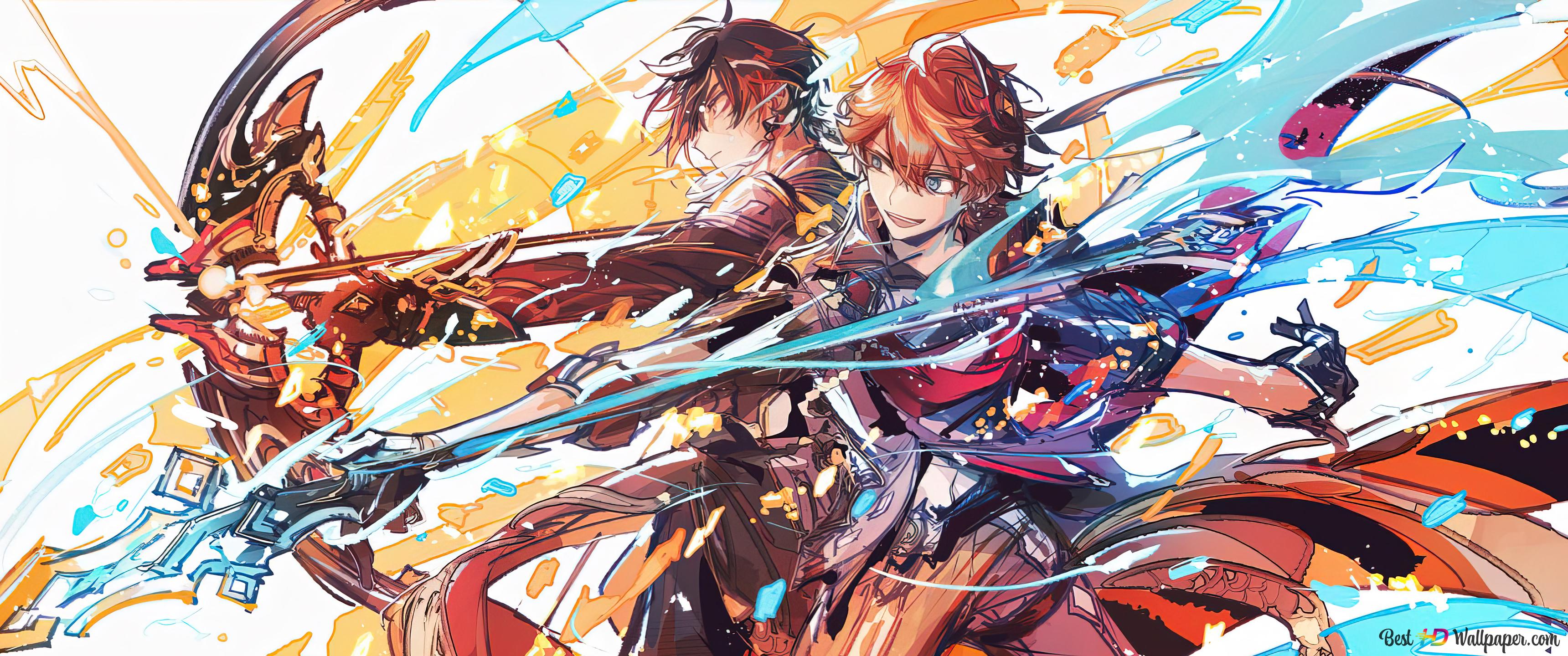 Tartaglia with Zhongli Impact (Online Video Game) 4K wallpaper download