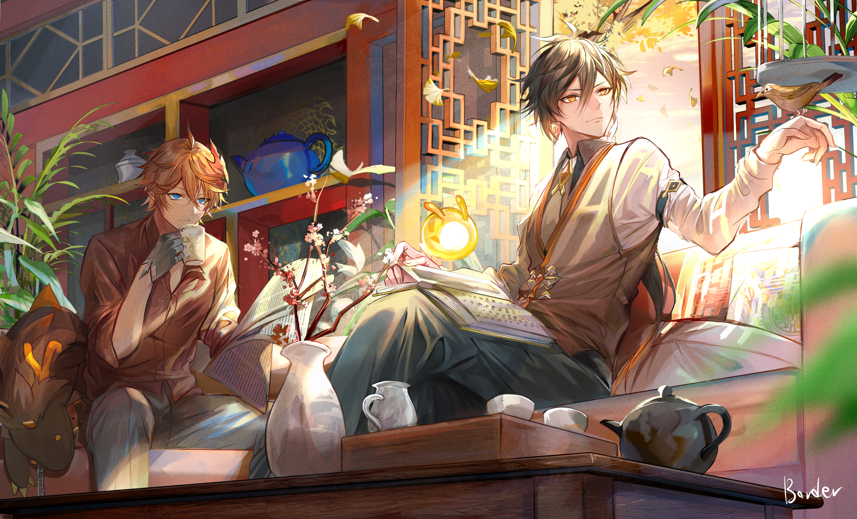 Tartaglia Childe, Zhongli (Genshin Impact) HD, Tartaglia Childe (Genshin Impact), Rex Lapis, Zhongli (Genshin Impact) Gallery HD Wallpaper