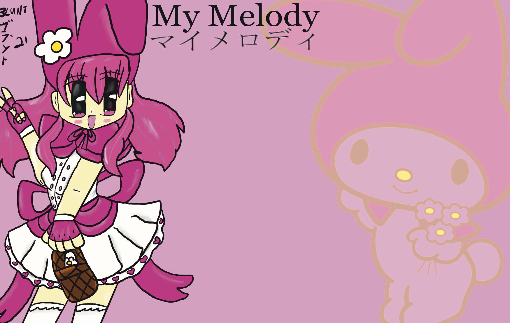Twitter-এ BLUNT (ブラント): My Melody And Kuromi Desktop Wallpaper, Free To Use As Long As You Don't Steal Without Credit And Or Permission <3 #anime #mymelody #kuromi #desktopwallpaper #wallpaper #myart #sanrio