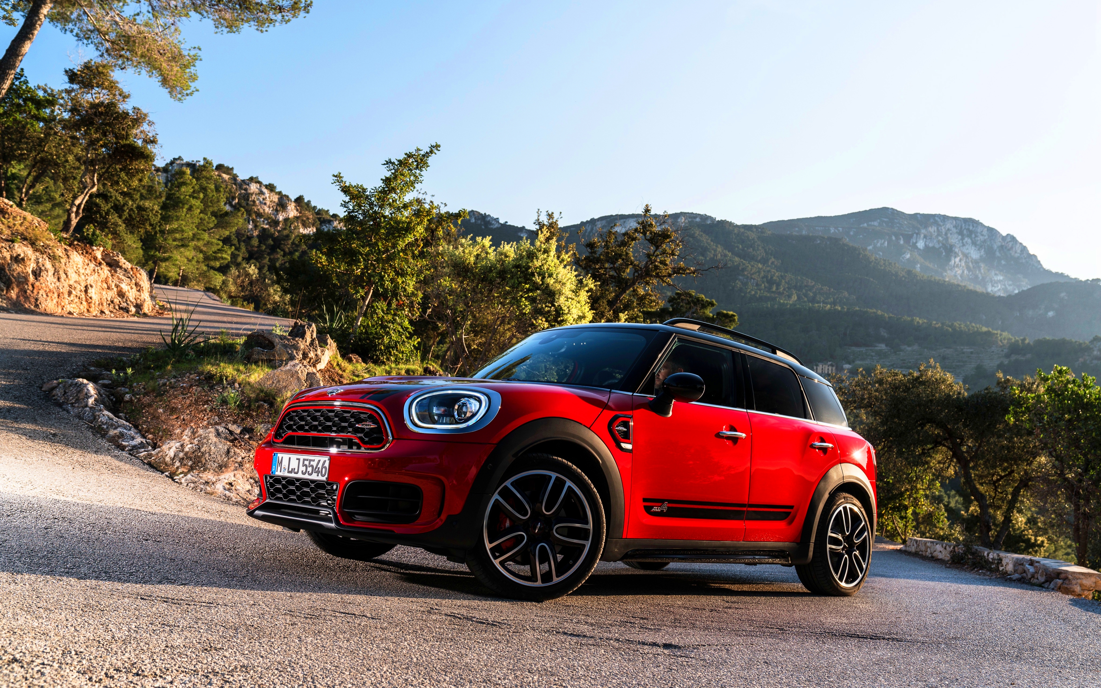 Download wallpaper MINI Cooper S Countryman ALL4, 4k, road, 2018 cars, HDR, red Countryman, MINI for desktop with resolution 3840x2400. High Quality HD picture wallpaper