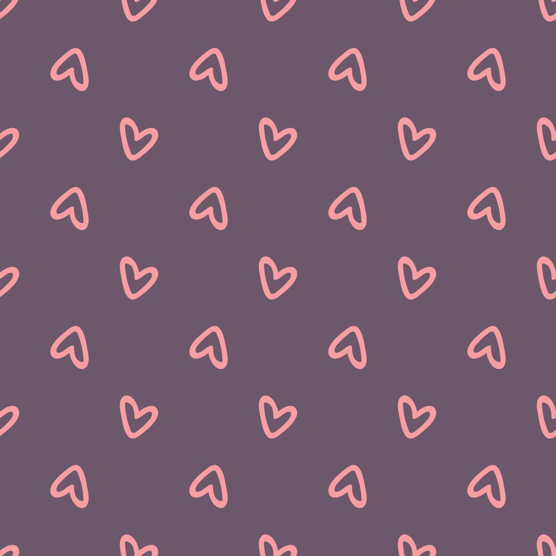 Pink hearts on purple background seamless pattern. design for Valentines Day. vector illustration