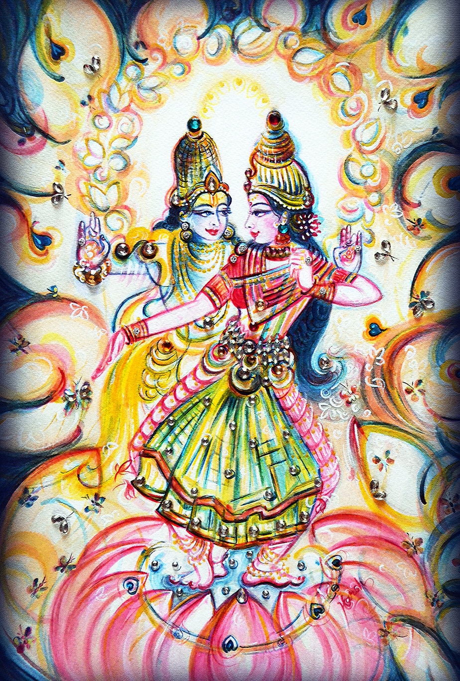 Radha Krishna Lakshmi Narayana God Vishnu Cosmic Dance