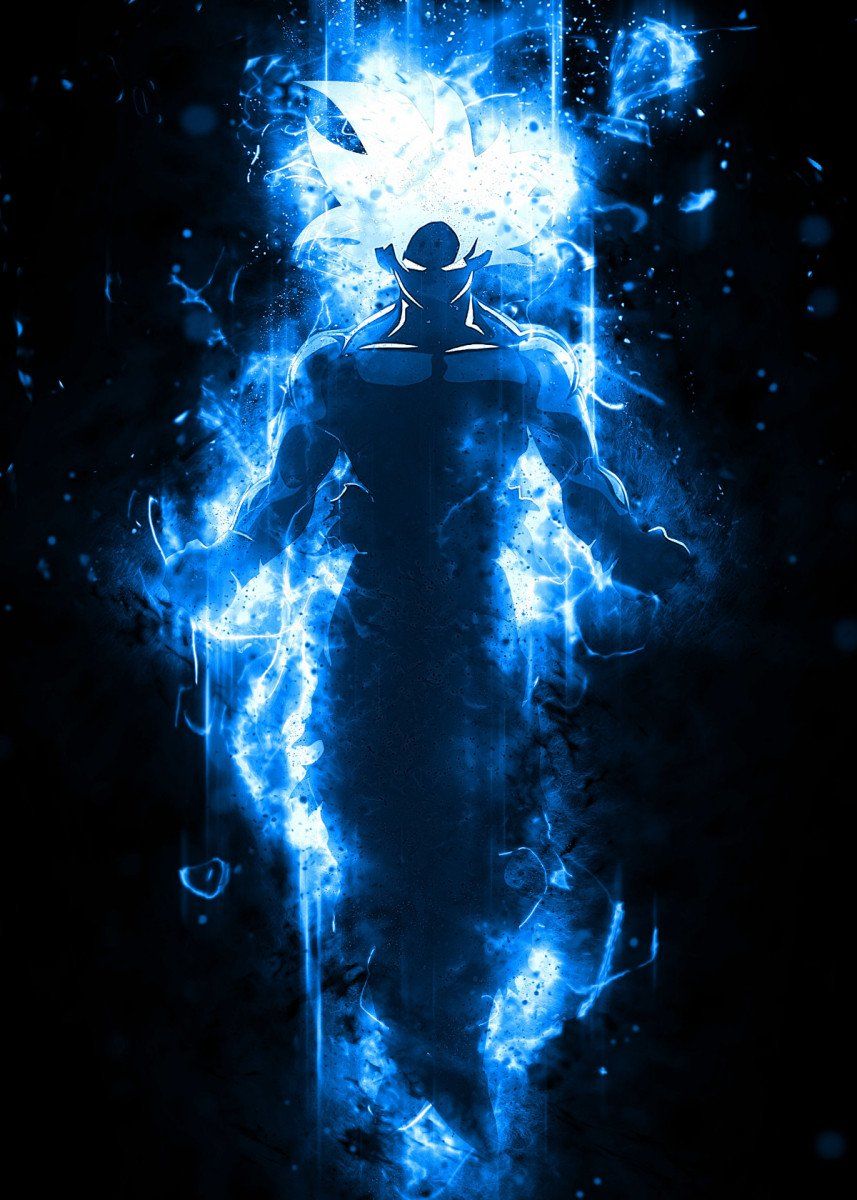 Anime Goku Blue Aura ' Poster by Syarifkuroakai Art. Displate. Dragon ball art goku, Dragon ball wallpaper iphone, Dragon ball super wallpaper