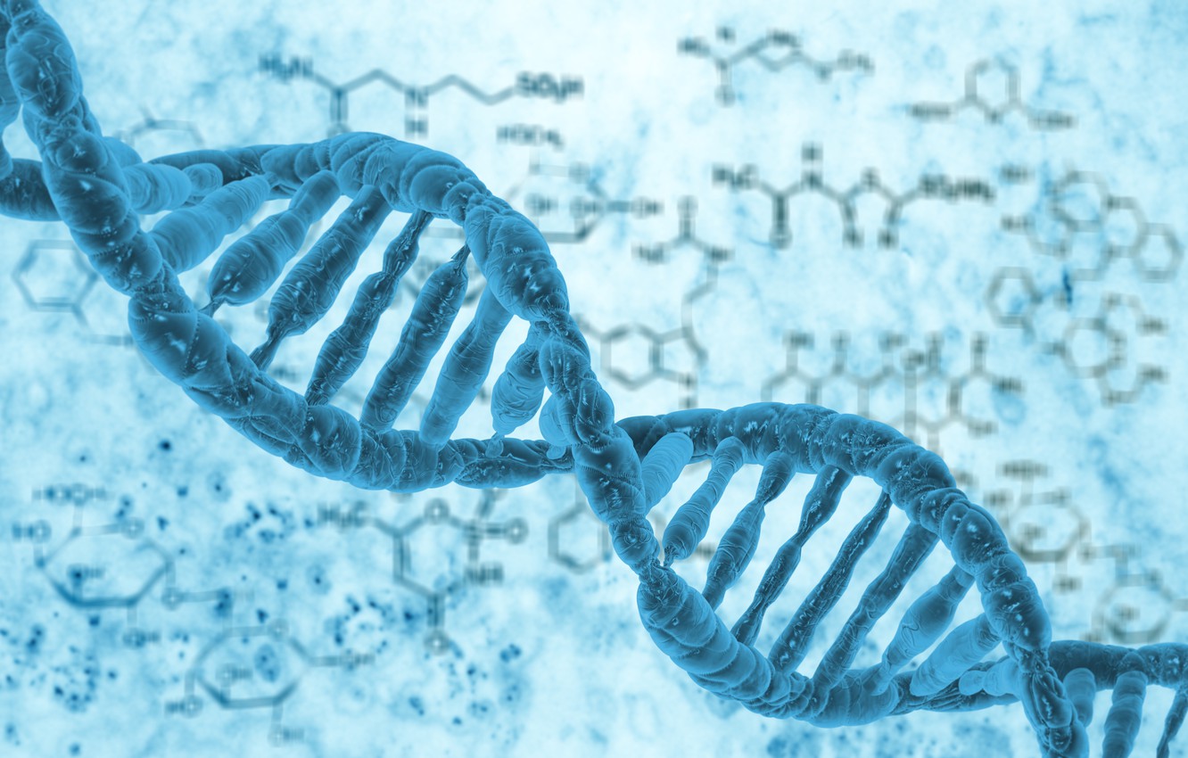 Wallpaper DNA, blue, Biology image for desktop, section абстракции