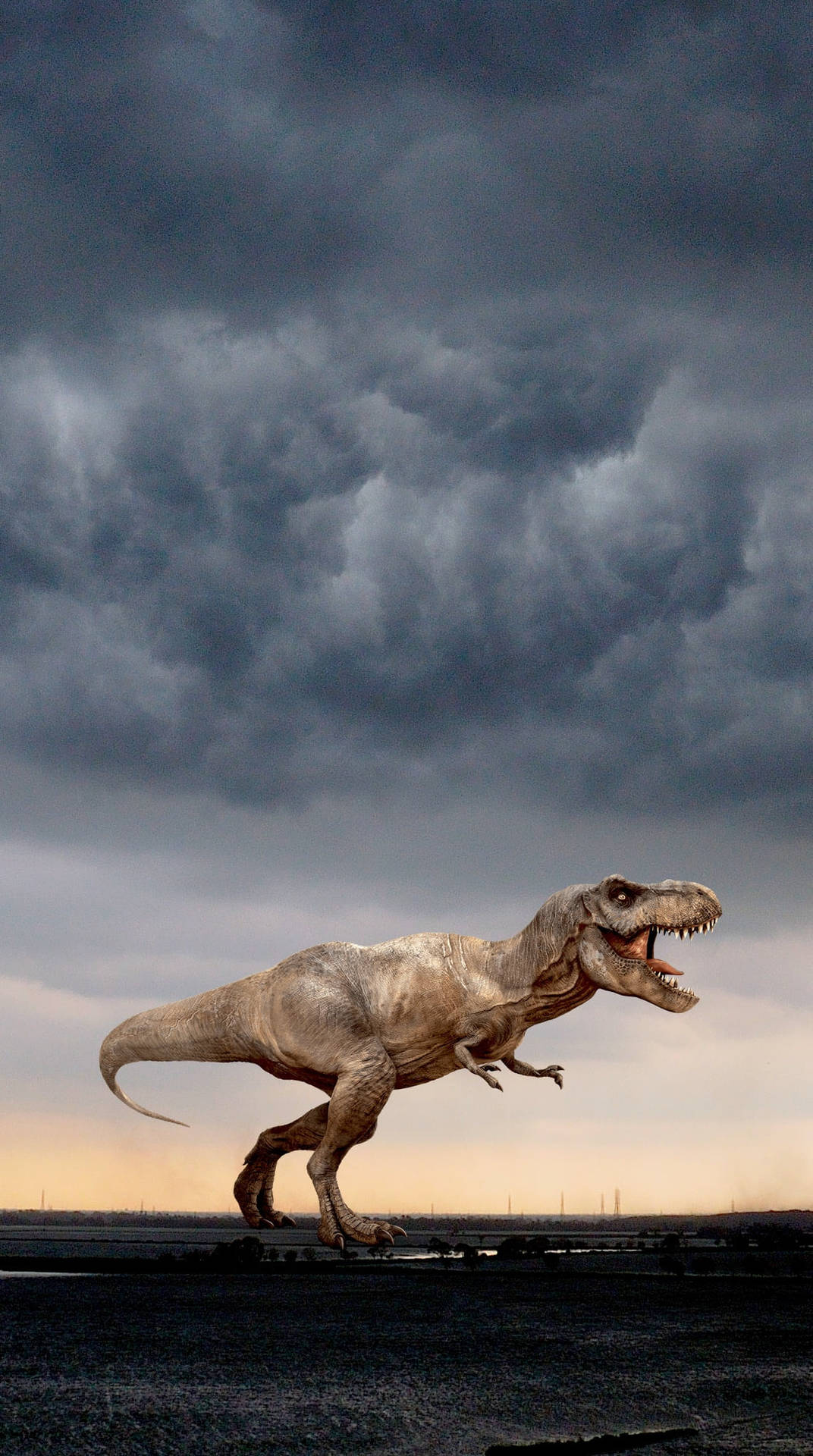 Download Jurassic World T Rex Dark Sky Wallpaper