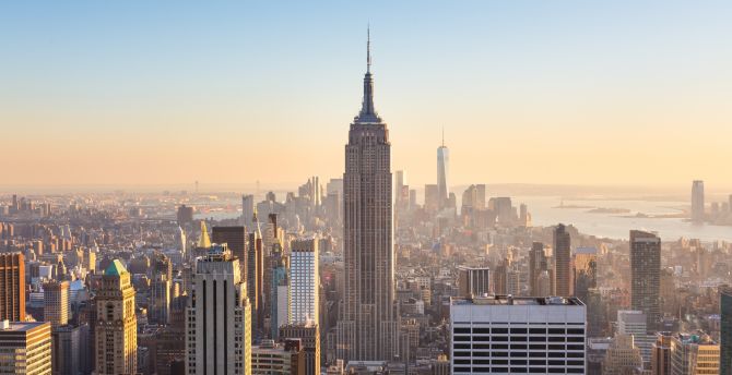 Wallpaper new york, city, buildings, at sunny day, sunlight desktop wallpaper, HD image, picture, background, 07da12
