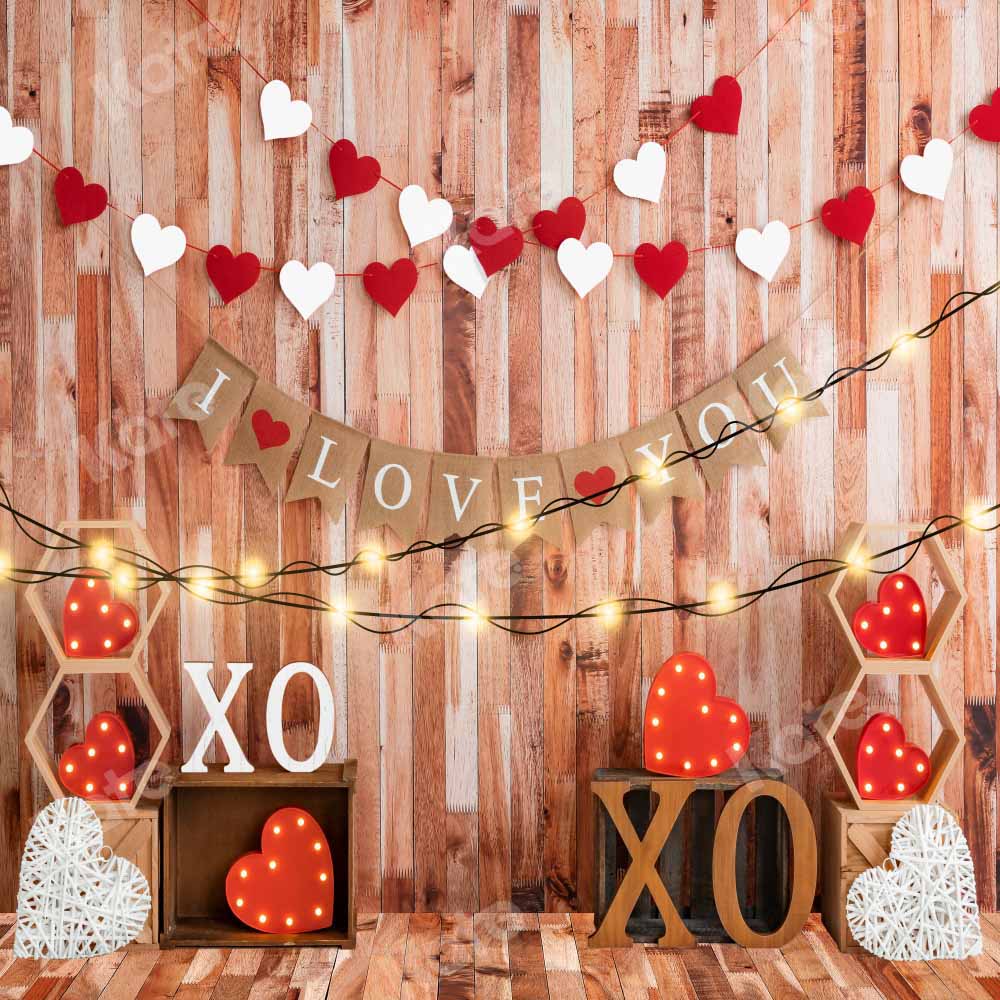 Kate Valentine's day Backdrop Light Love Heart for Photography