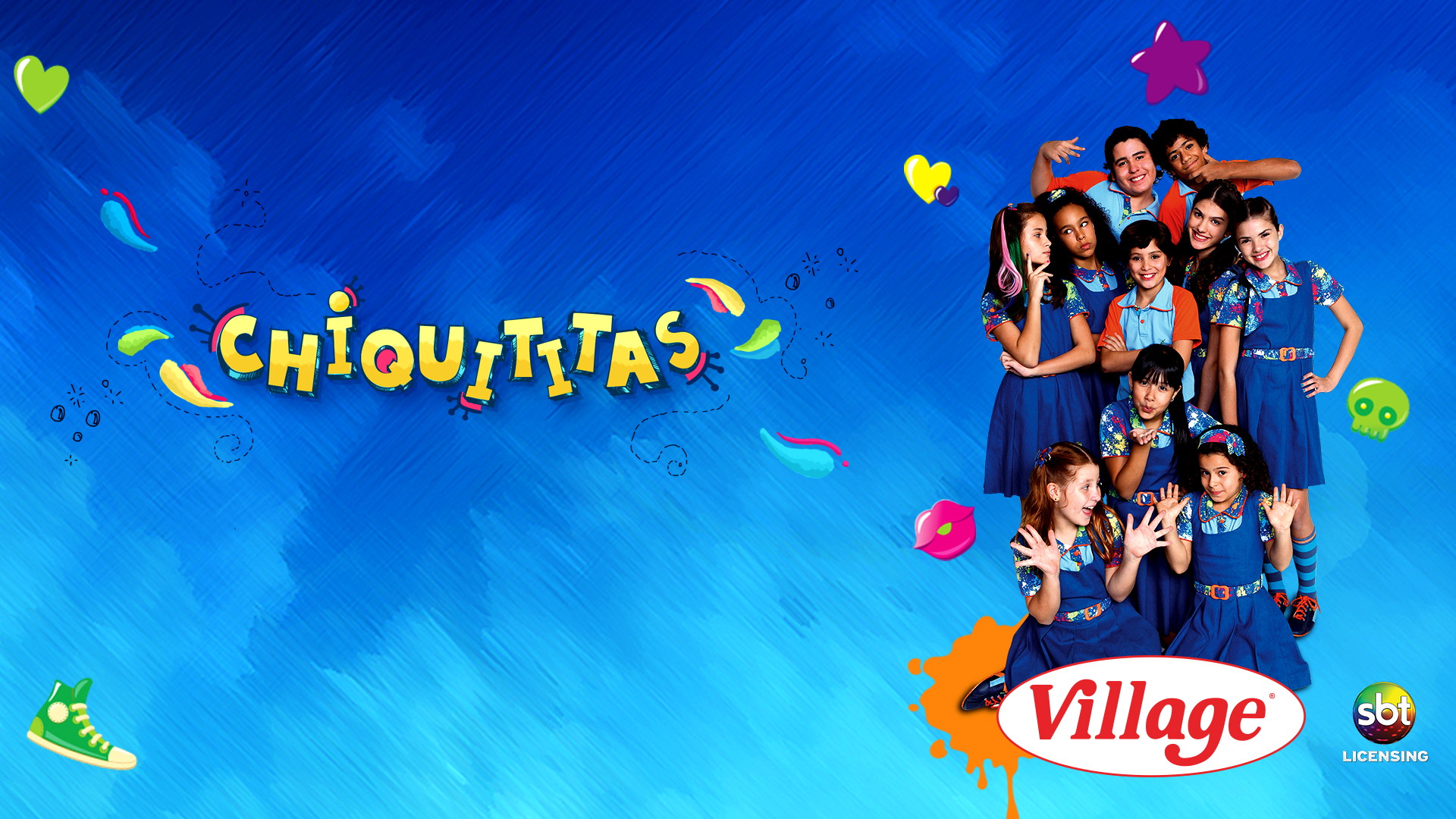Painel banner para festa 1, 50x100cm Chiquititas
