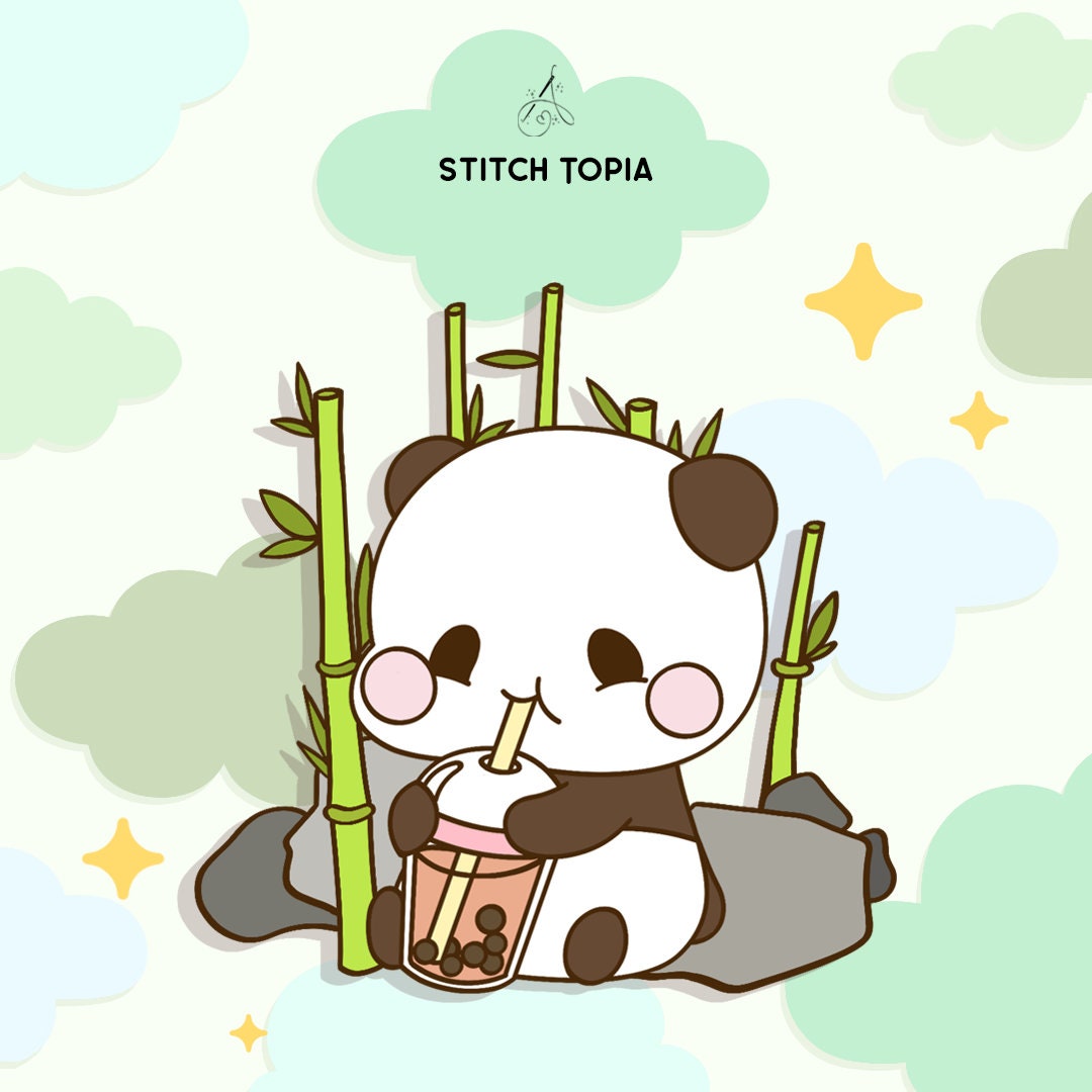 Kawaii Panda Boba Stickers / Boba Stickers / Bubble Tea