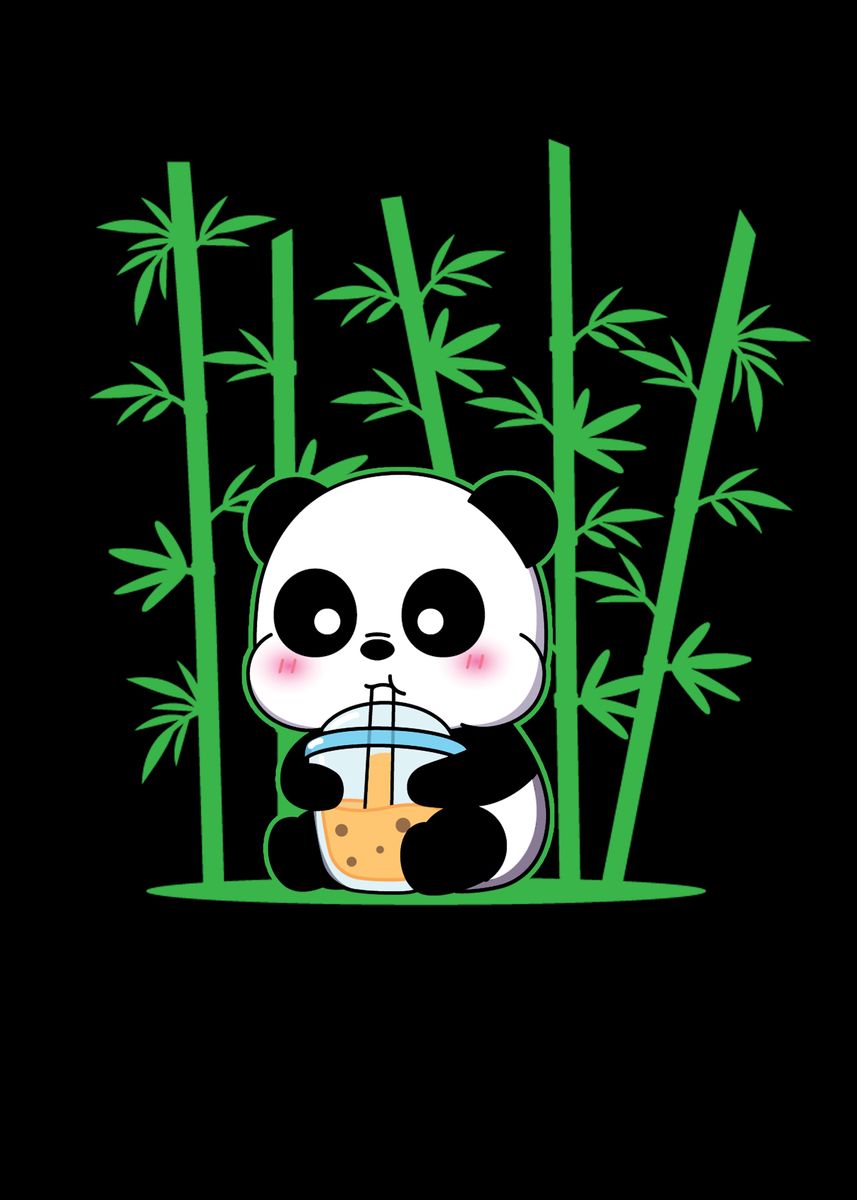 Kawaii Panda Bubble Tea' Poster