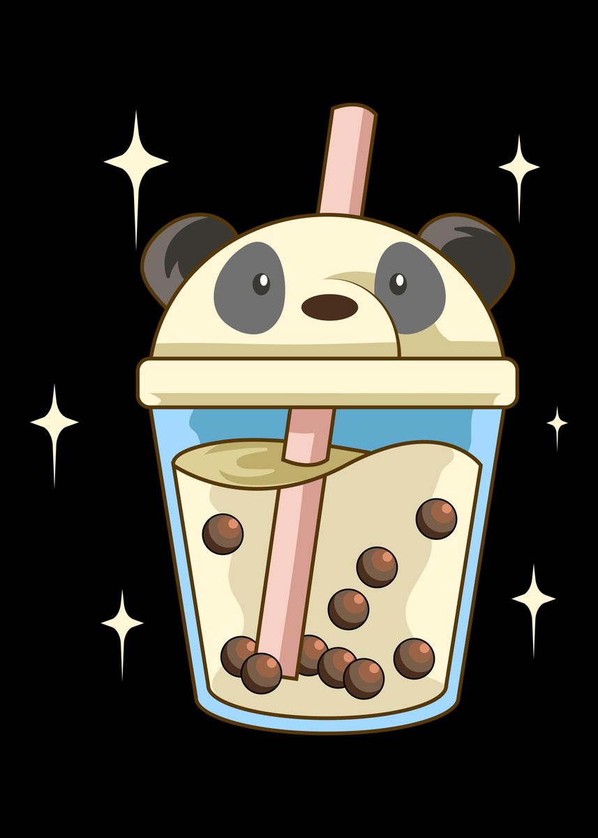Bubble Tea Panda' Poster