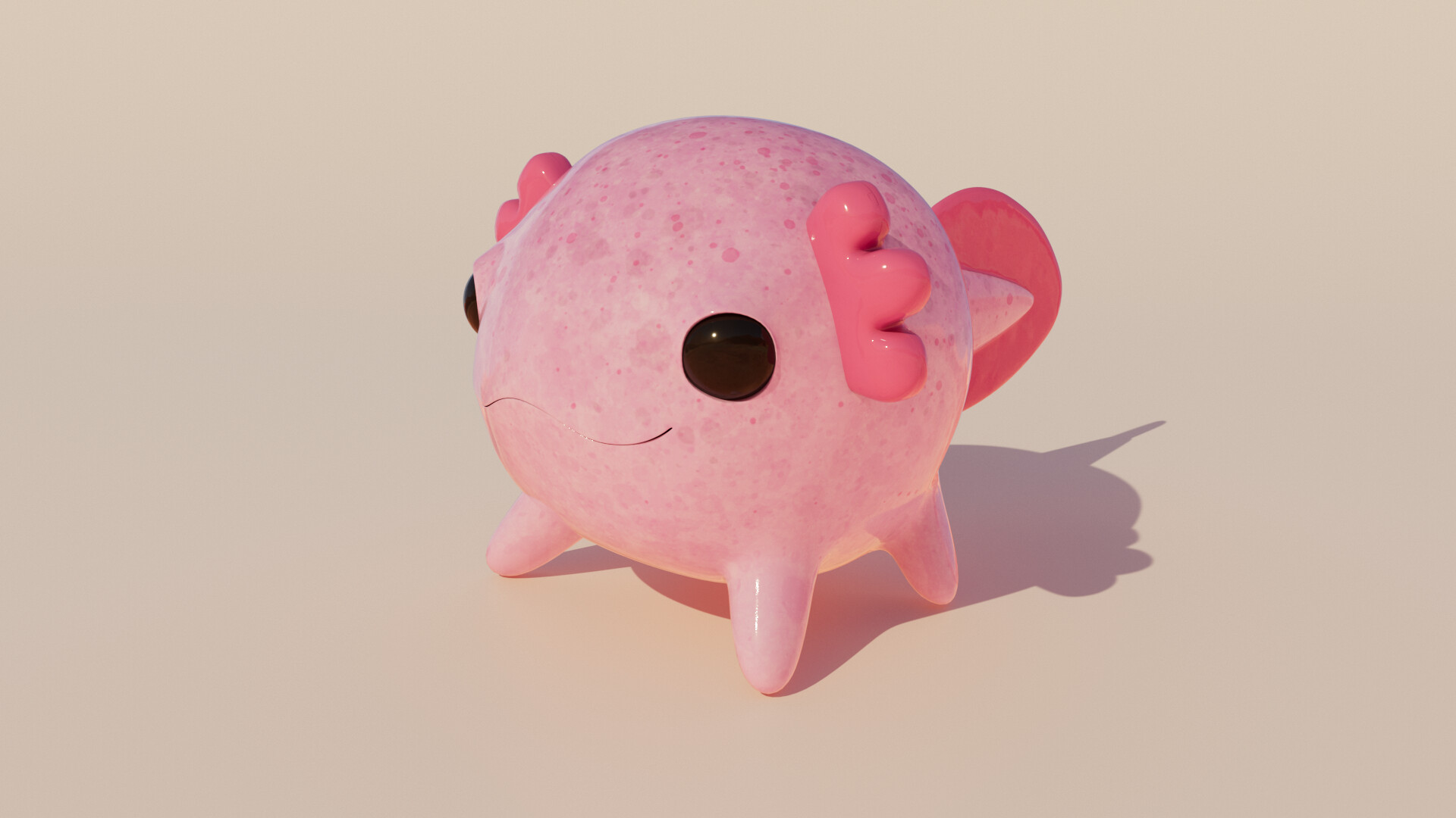 Axolotl Ball Character Model & Rig