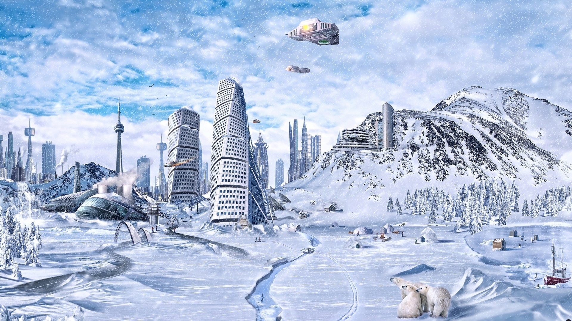 Beautiful 3D Winter Fantasy HD Wallpaper