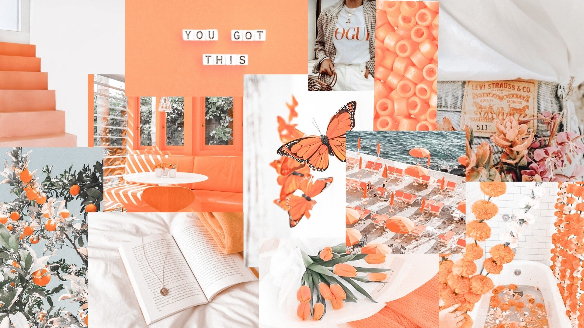 Orange Aesthetic Wallpaper Collage