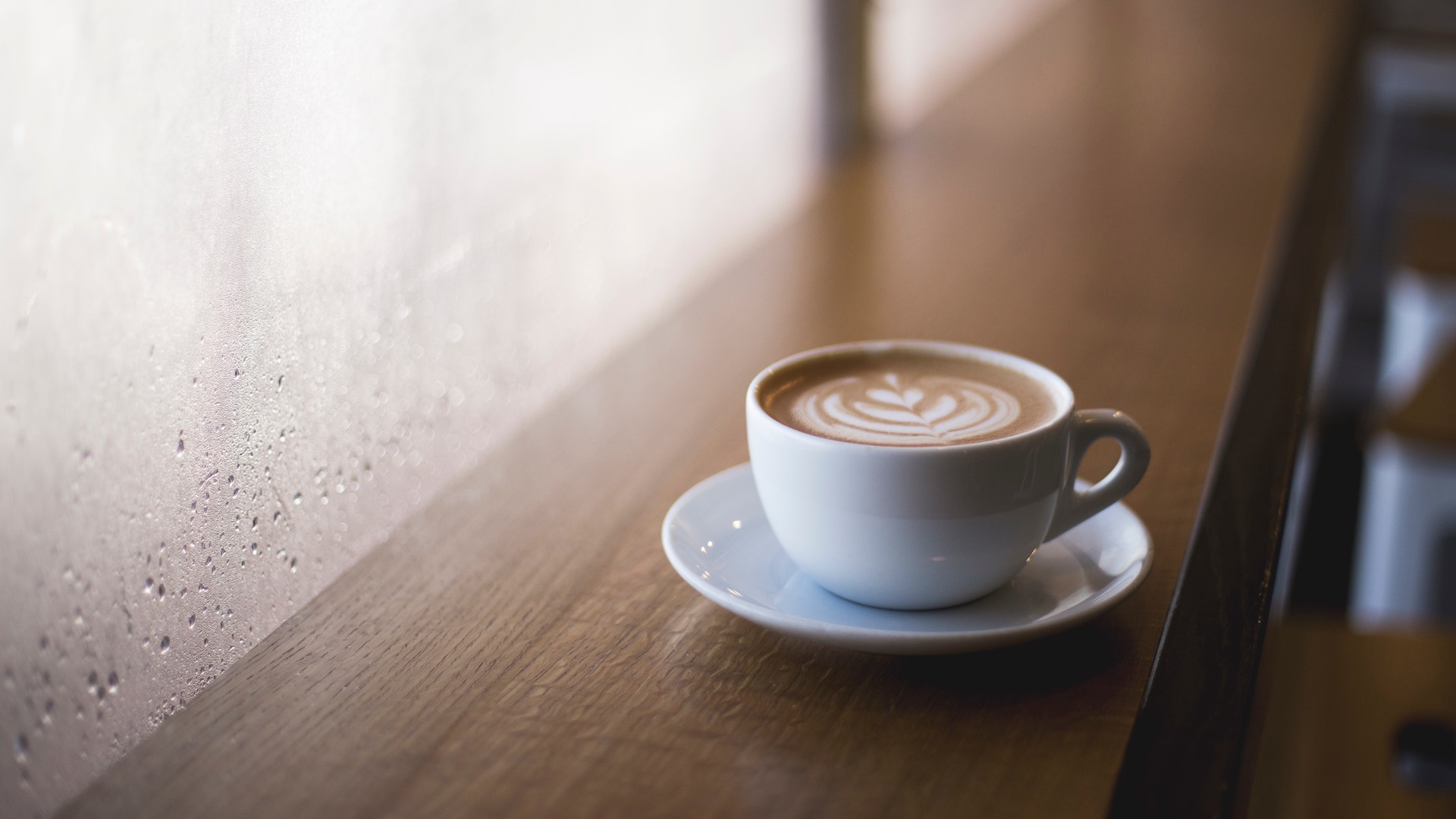 Wallpaper, coffee, cappuccino, cafes, rain, cozy 1920x1080