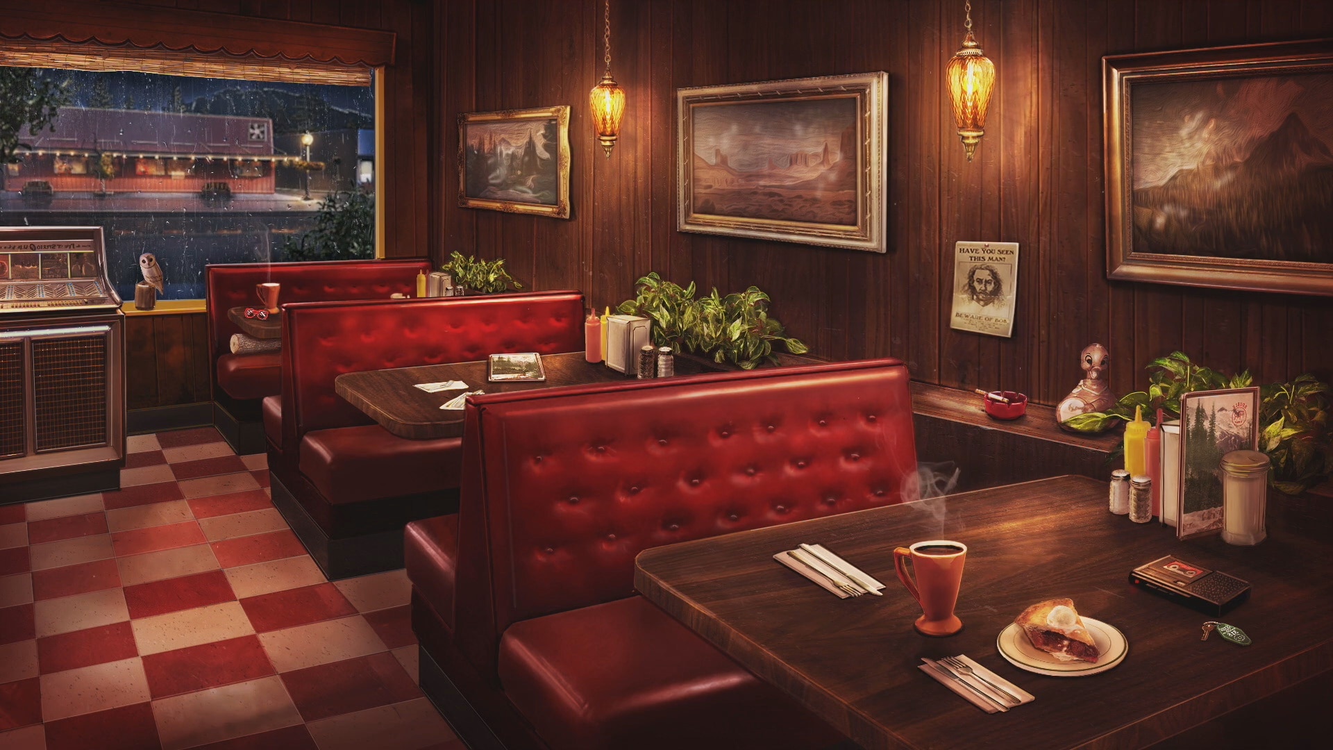 Steam Workshop::Twin Peaks Double R Diner Ambience Jazz Music, Rain Sounds, & Cozy Cafe Ambience