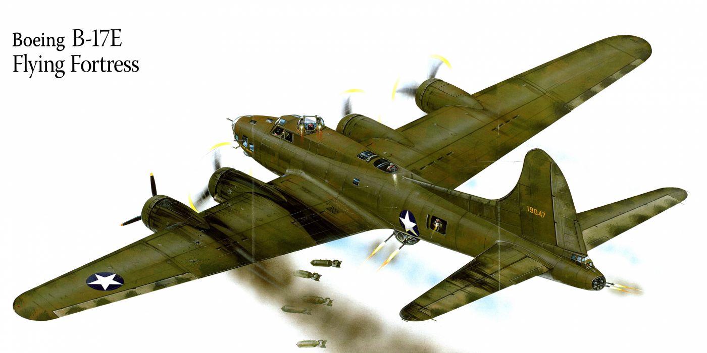 Boeing B 17E Flying Fortress Military War Art Painting Airplane Aircraft Weapon Fighter D Wallpaperx3340