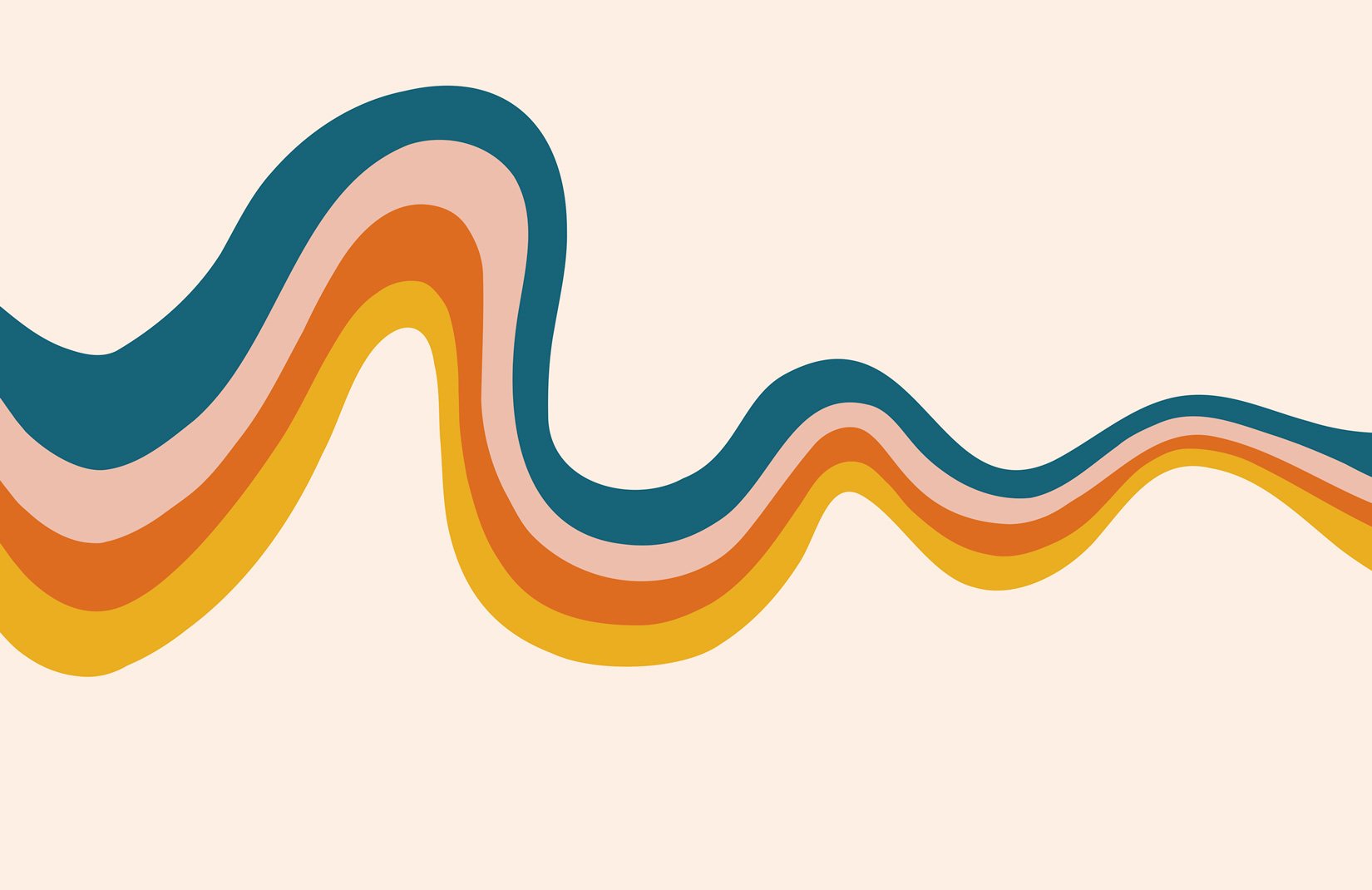 Colourful 70s Retro Wall Mural