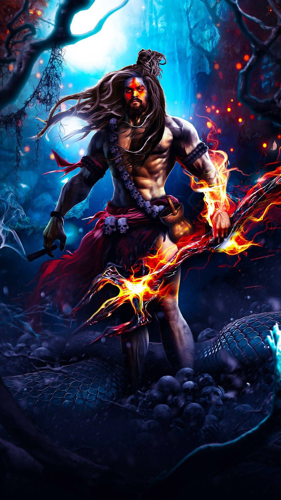 Download Angry Shiva Fiery Trishula Wallpaper