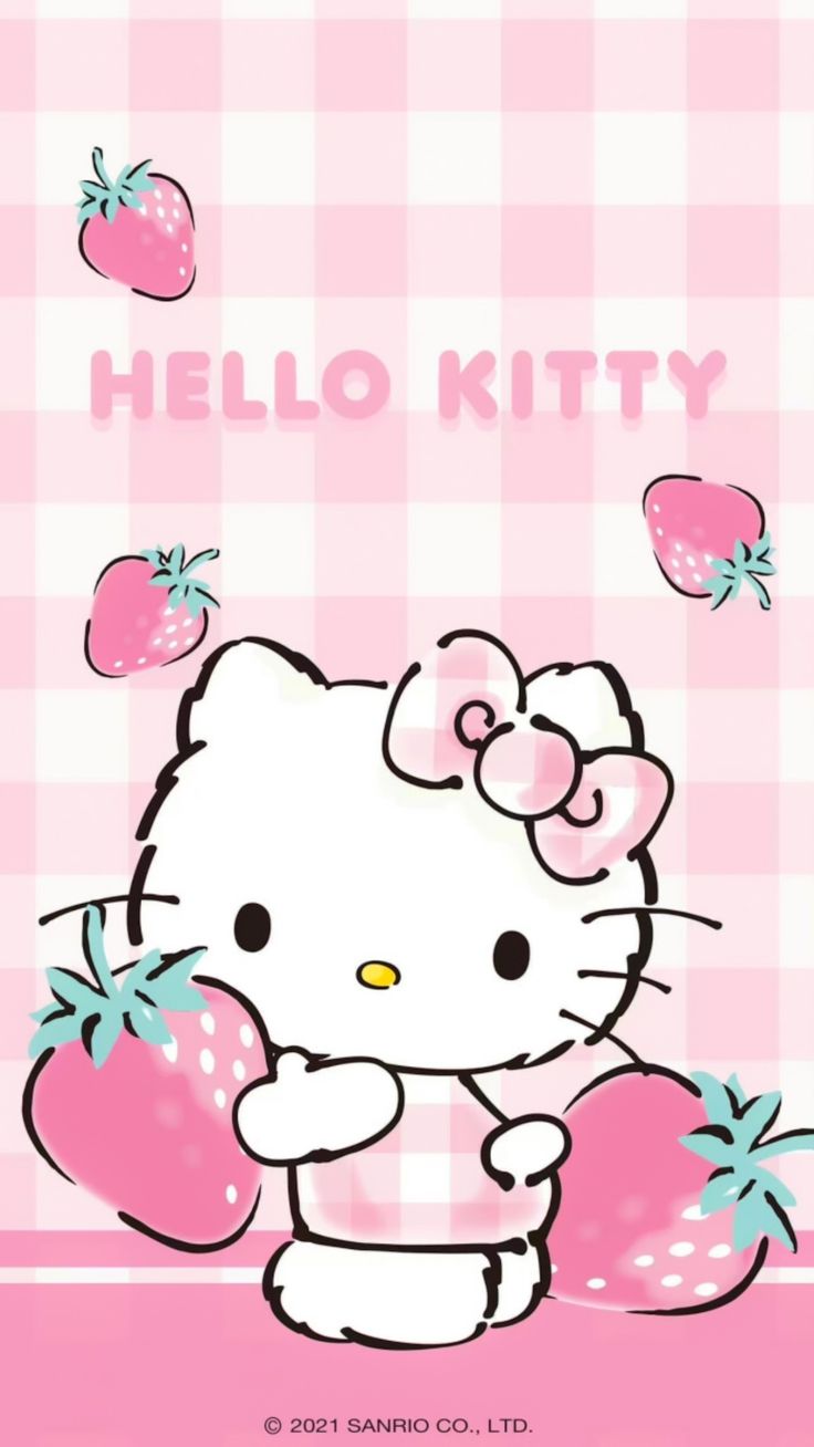  Be Positive   HELLO KITTY STRAWBERRY DESKTOP WALLPAPERS Quick
