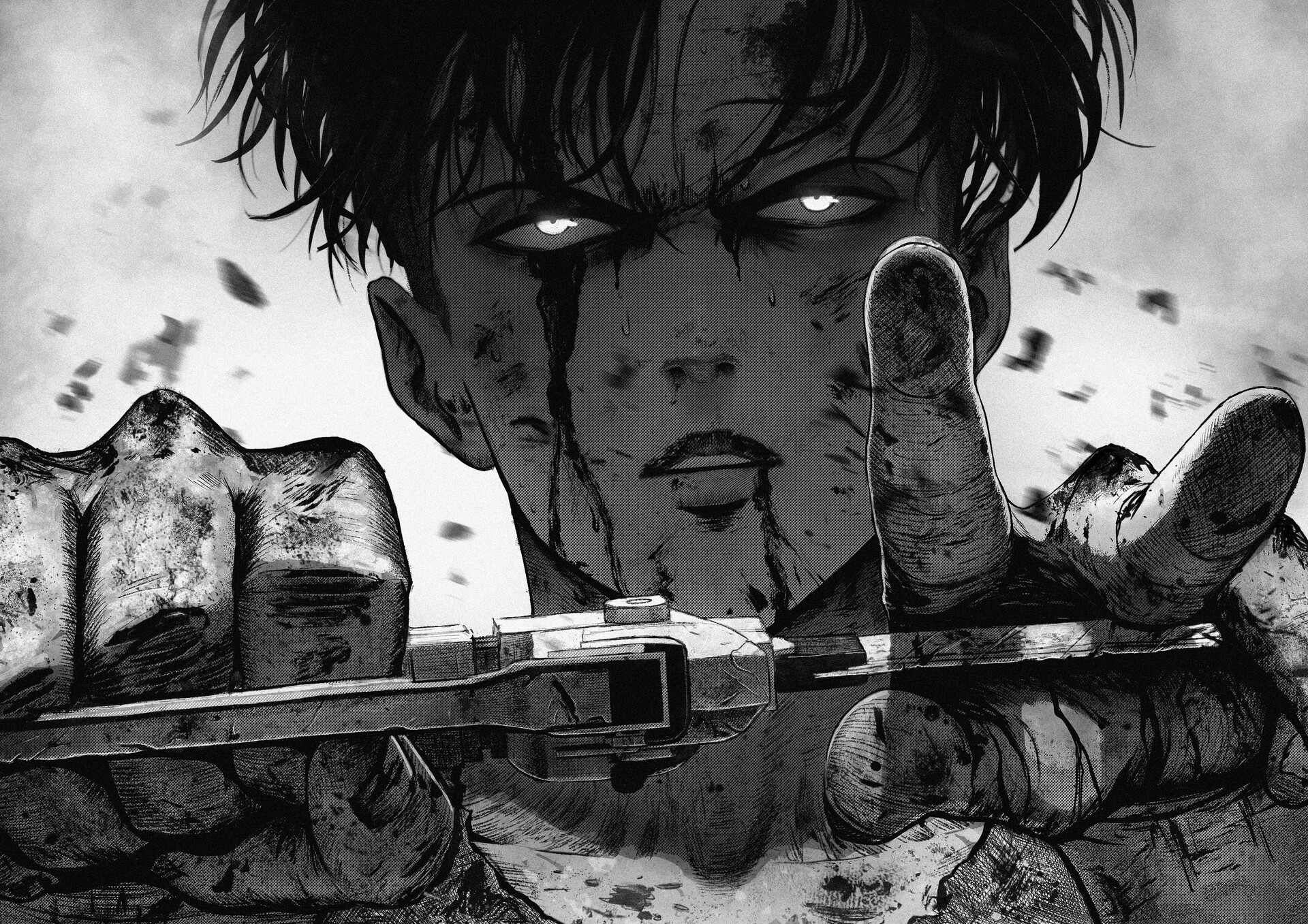 anime, fan art, Shingeki no Kyojin, Levi Ackerman, manga, digital art, digital Gallery HD Wallpaper