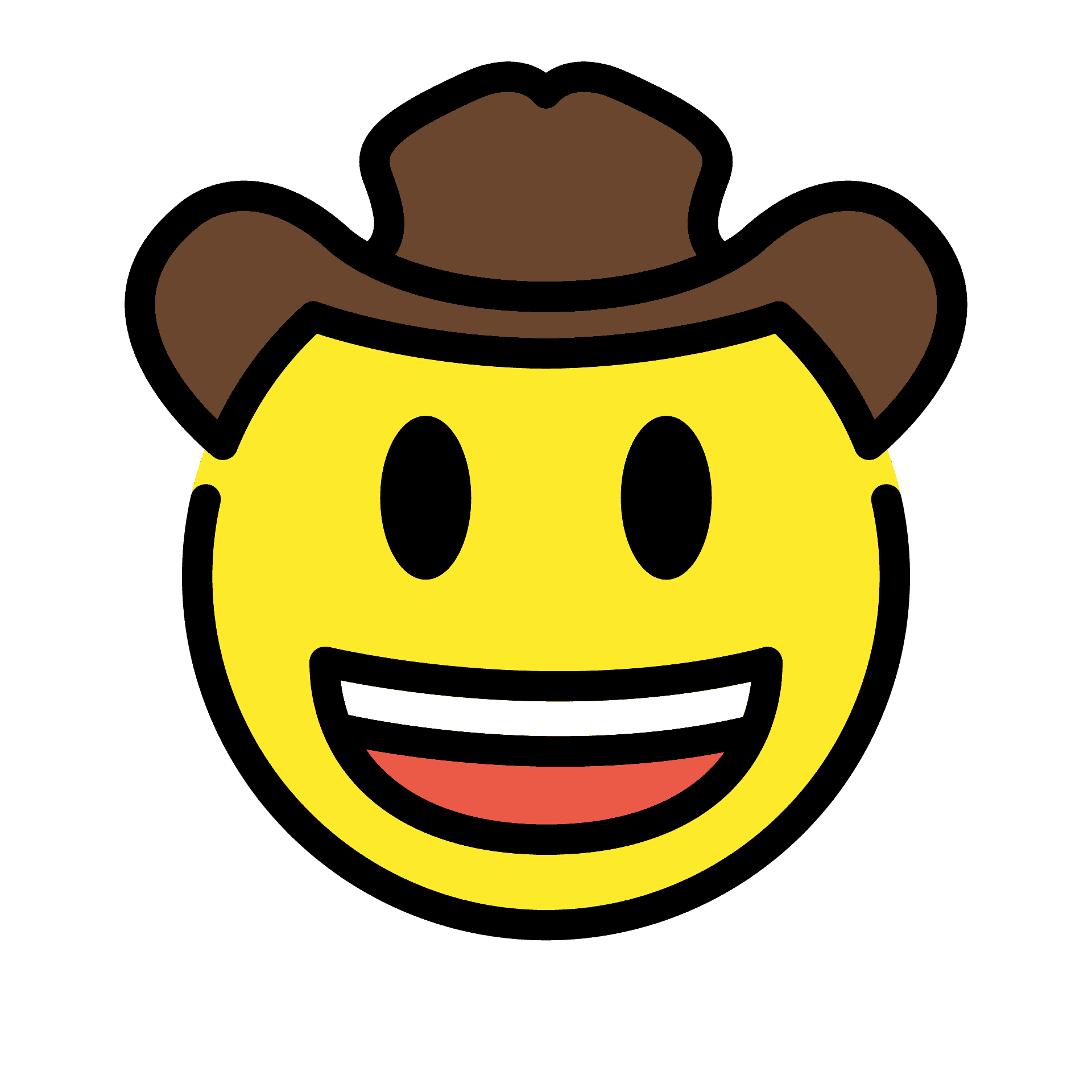 Cowboy hat face emoji clipart. Free download transparent .PNG