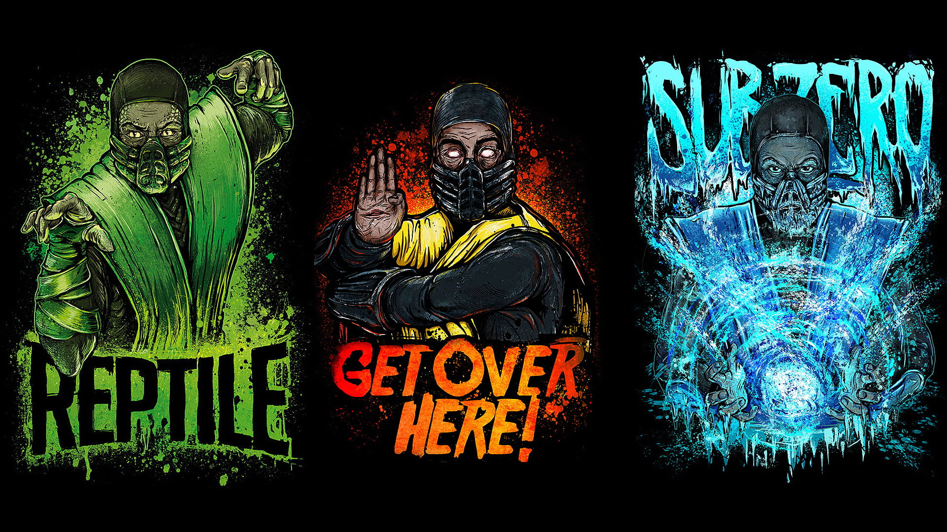 Wallpaper Mortal Kombat Reptile, Scorpion