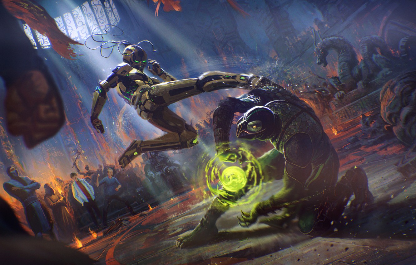 Wallpaper Art, Mortal Kombat, Sub Zero, Cyrax, Reptile Image For Desktop, Section игры