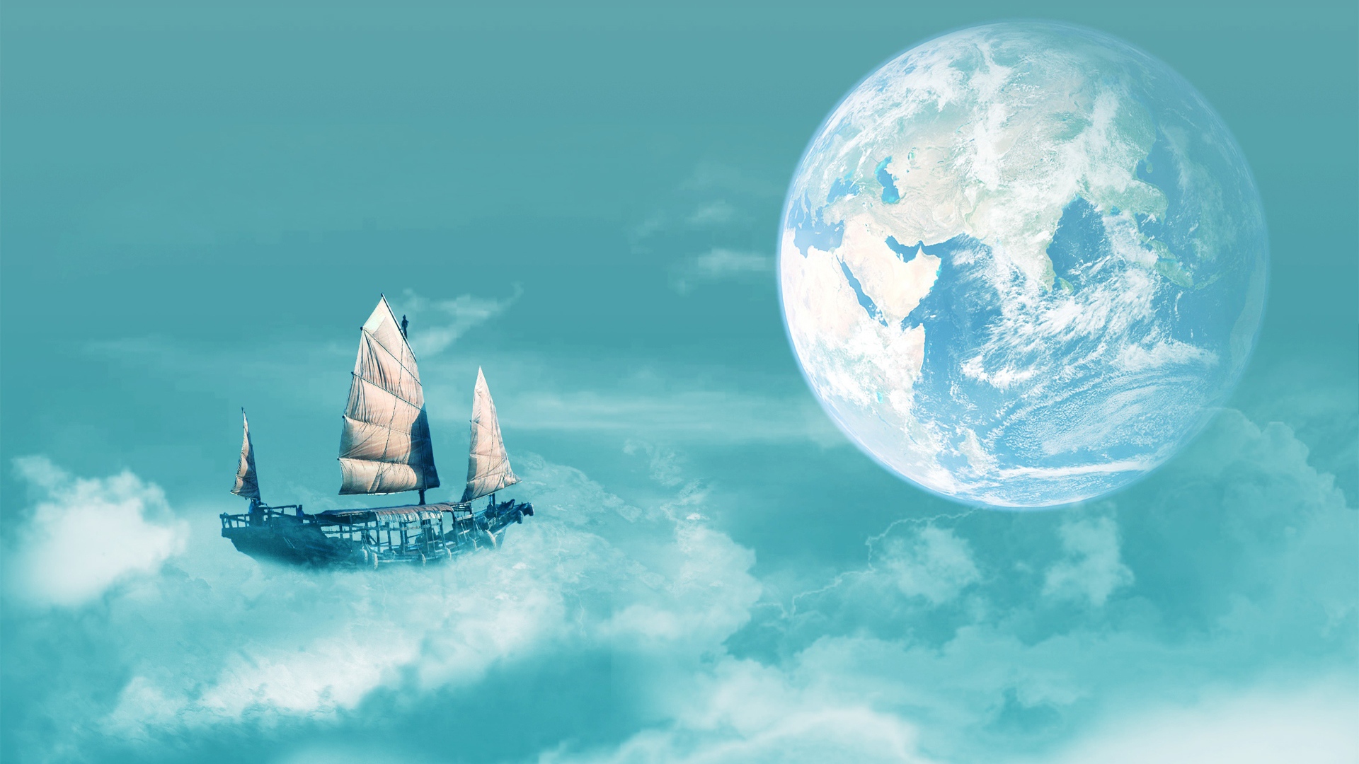 Flying Ship Desktop wallpaper 1920x1080