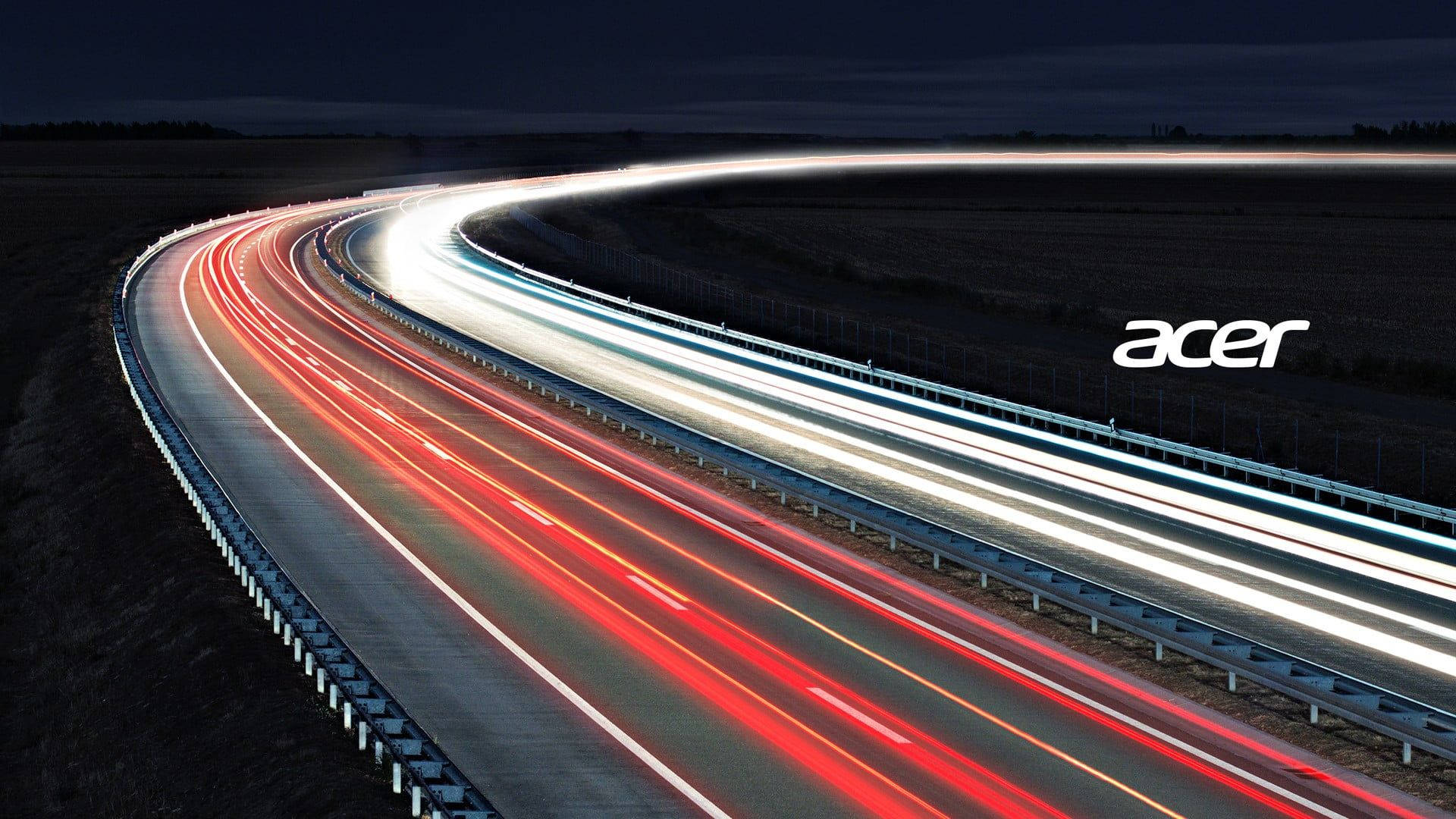 Download Highway Time Lapse Acer Logo Wallpaper