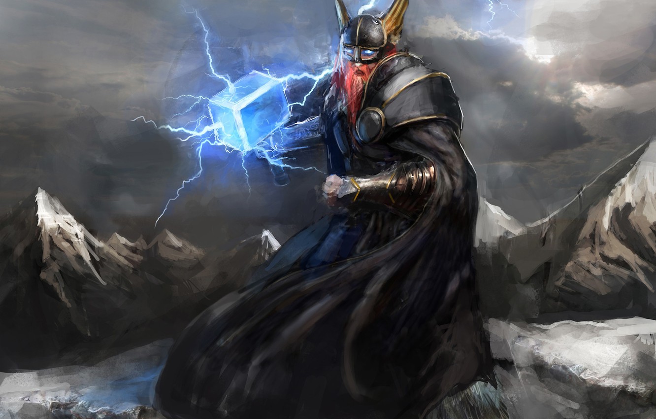 Wallpaper warhammer, power, Thor, viking, god, hammer, Mjolnir, Odin, Valhalla image for desktop, section фантастика