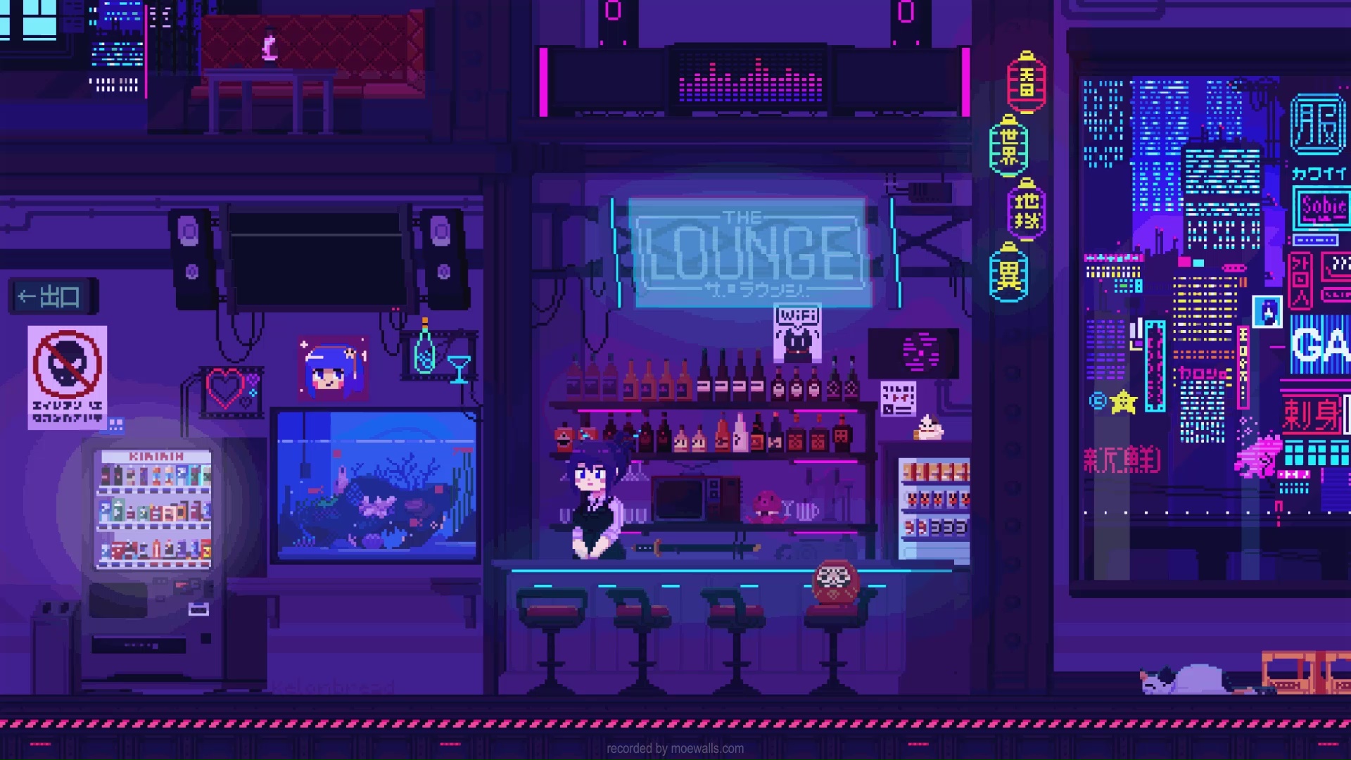 Cyberpunk Bar Pixel Live Wallpaper