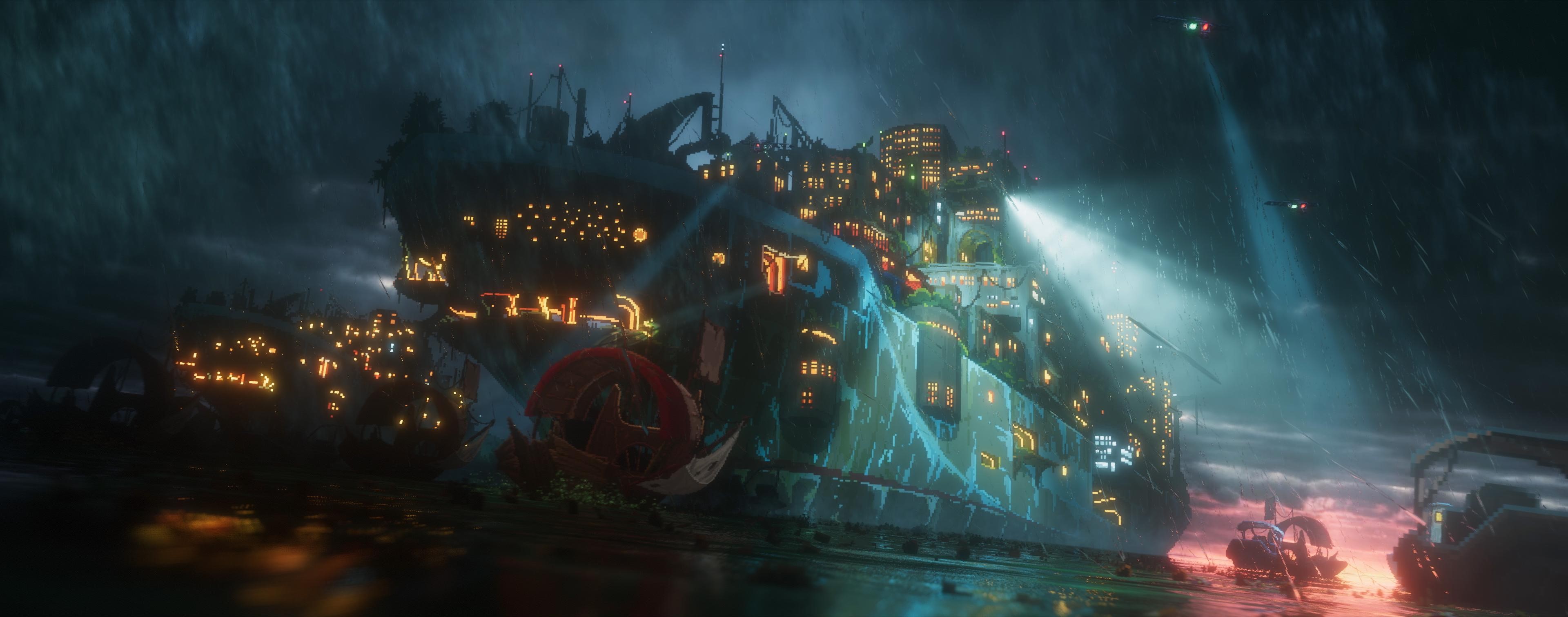 Wallpaper / cyberpunk, video games, pixel art, The Last Night free download