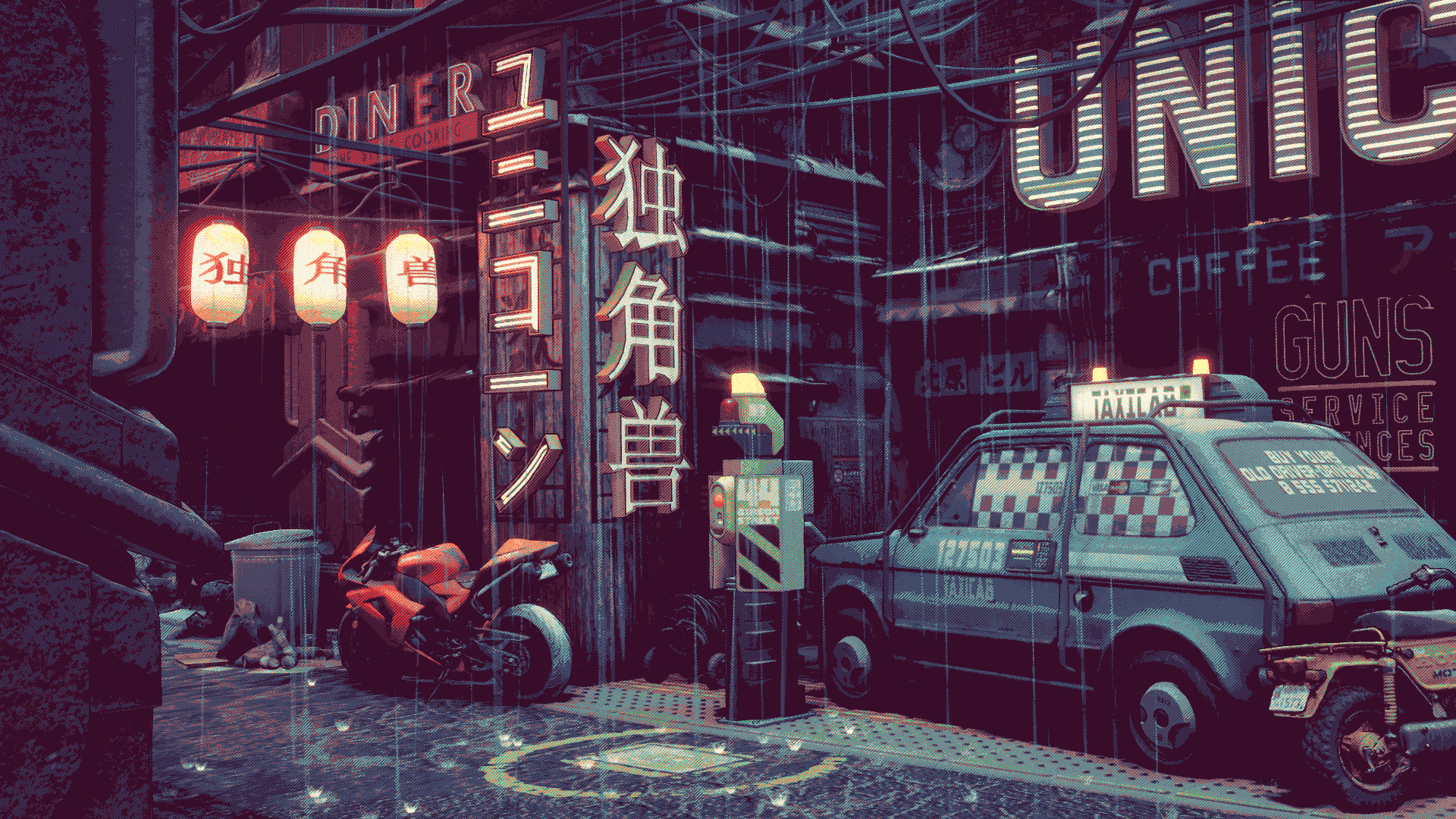 2D Pixel Art CYBERPUNK Backgrounds, 2D Building