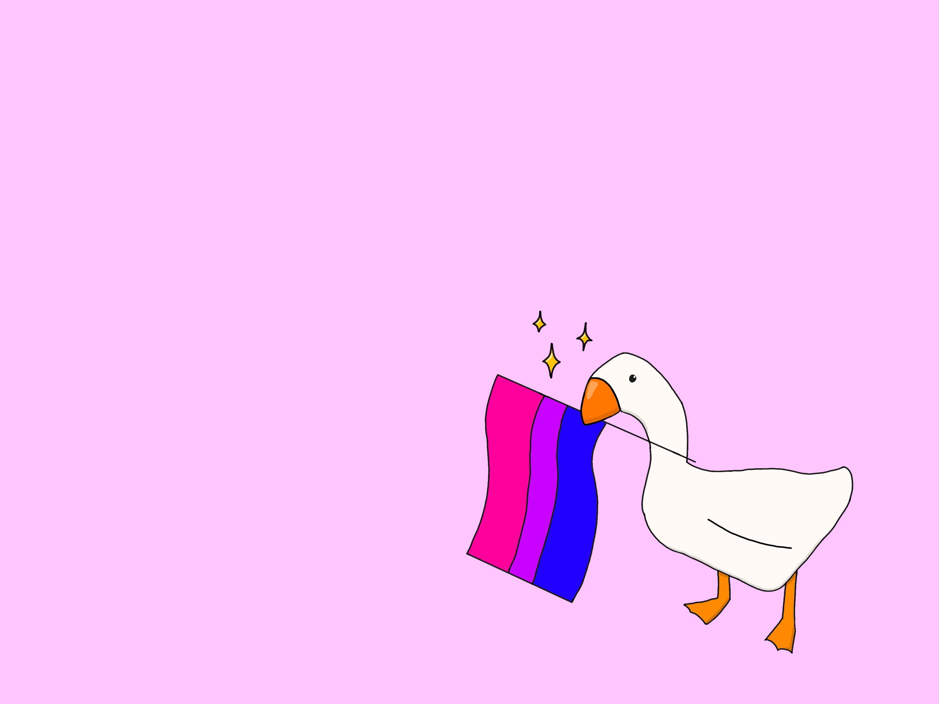 Geese say bi pride, so I made a wallpaper for you all