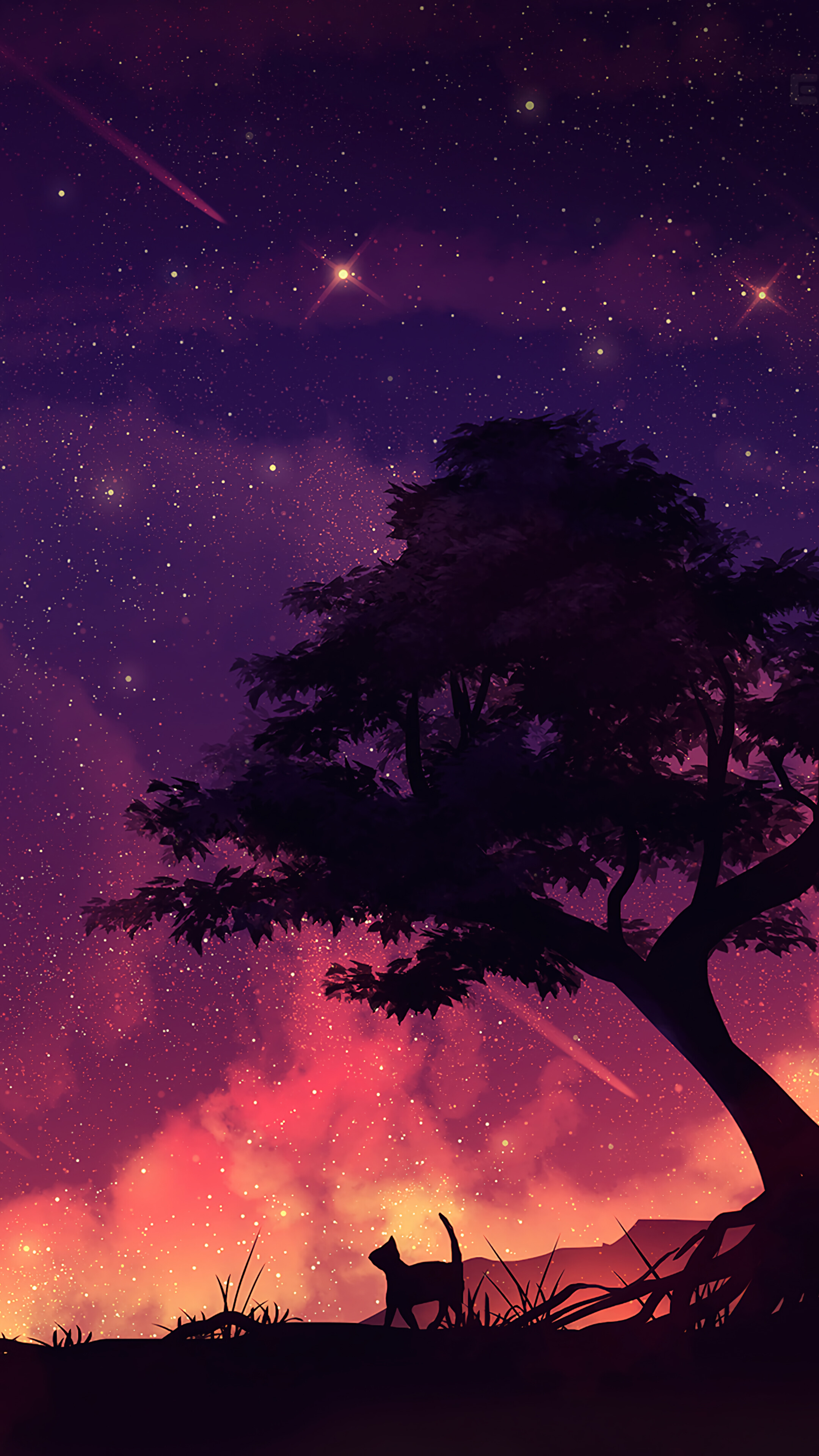 Free download Night Sky Moon Tree Scenery Cat Silhouette Wallpaper 4K HD PC 9340f [2160x3840] for your Desktop, Mobile & Tablet. Explore Tree and Sky Wallpaper. Sky Wallpaper, Sky