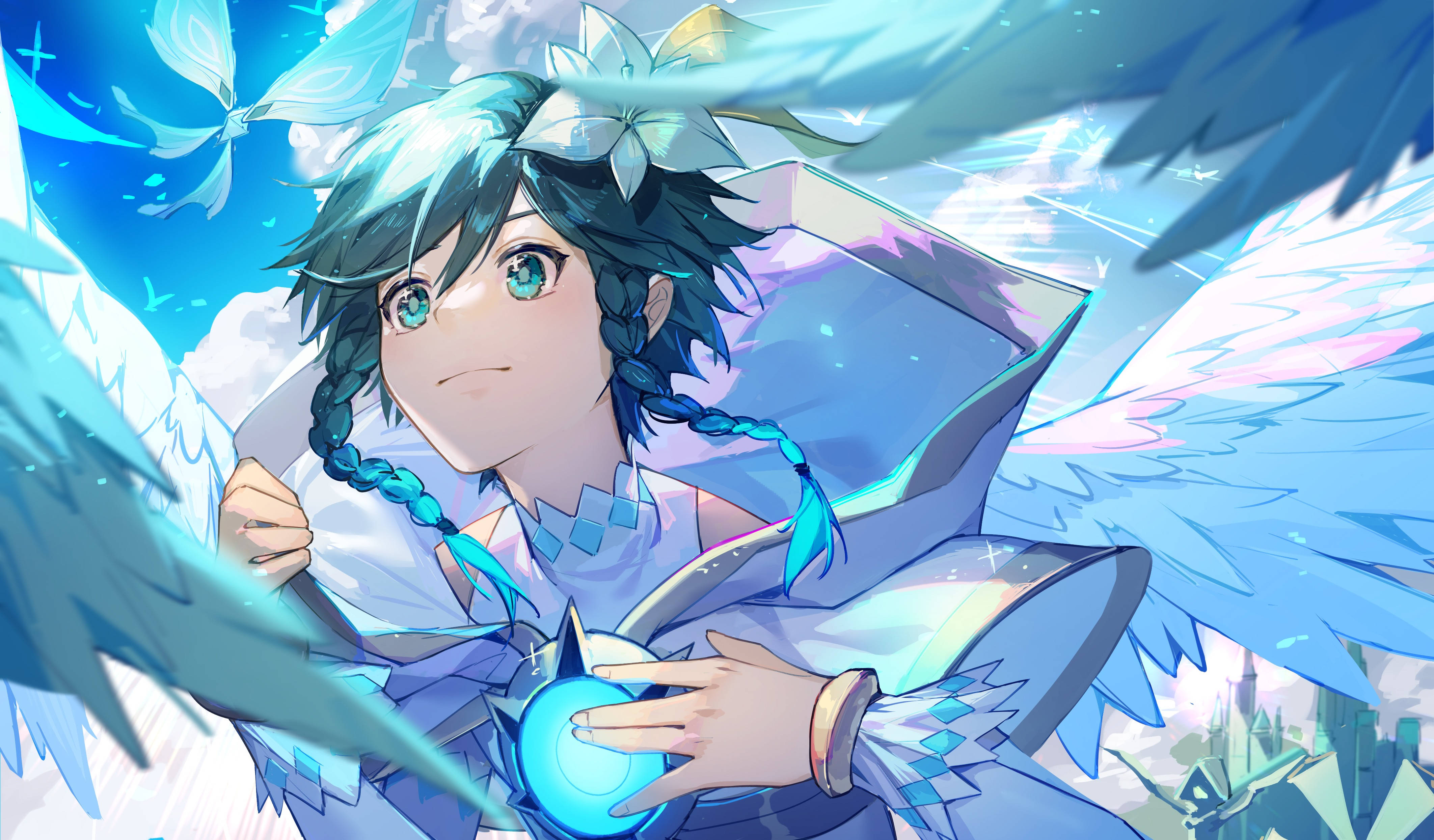 Download Genshin Venti With Wings Wallpaper