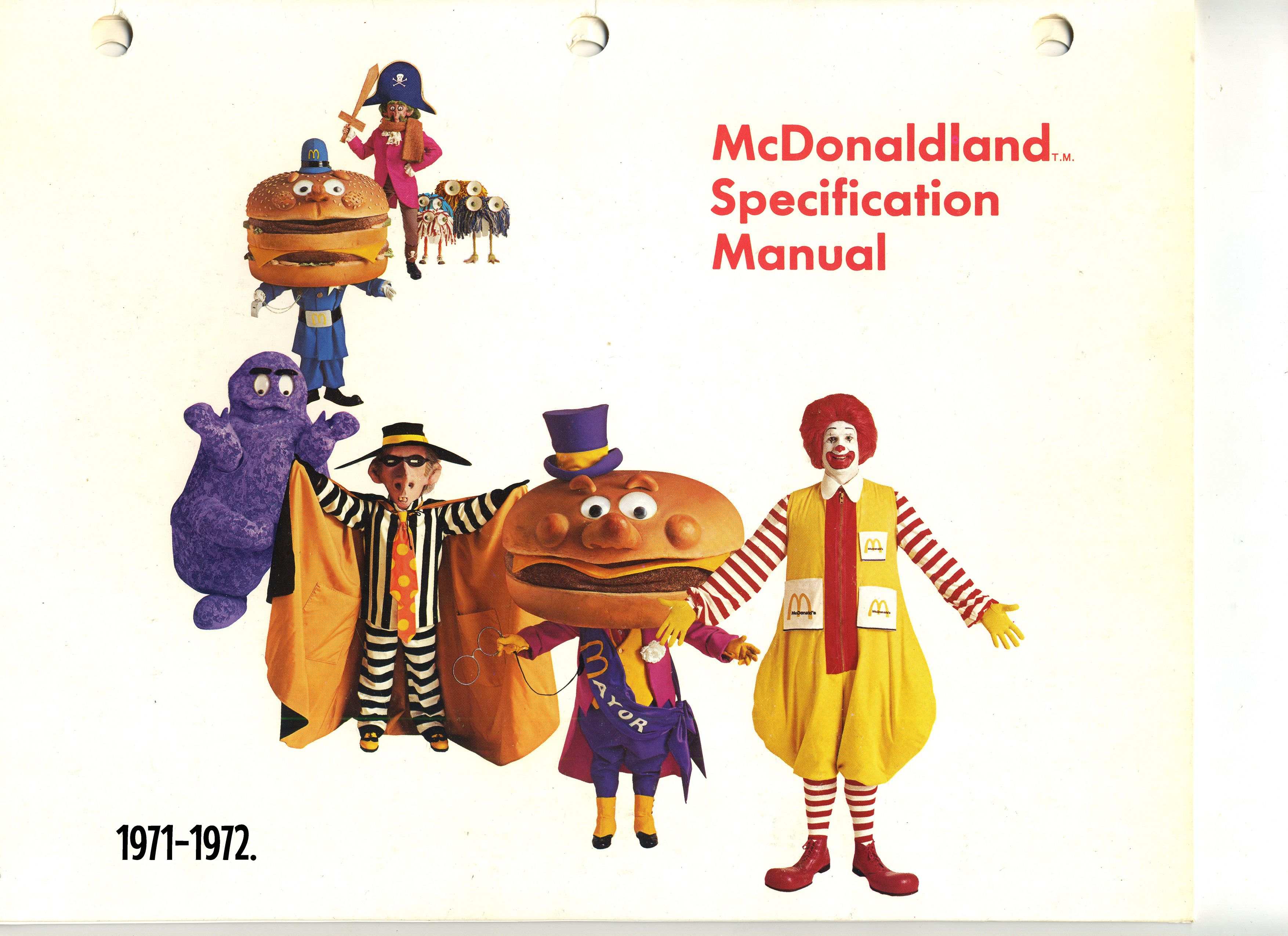 The First McDonaldland Specification Manual 1971 1972 With The Original Designs For The Characters. Ronal. Ronald Mcdonald Costume, Line Drawing, Ronald Mcdonald