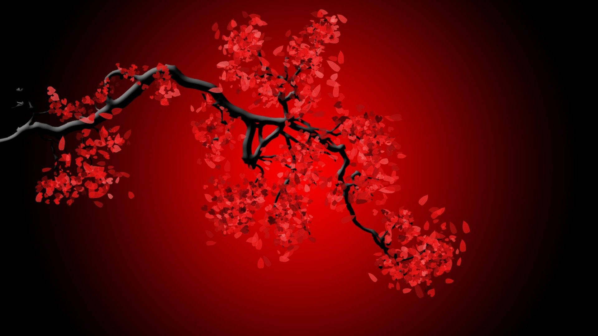 Download Cool Red Cherry Blossom Wallpaper