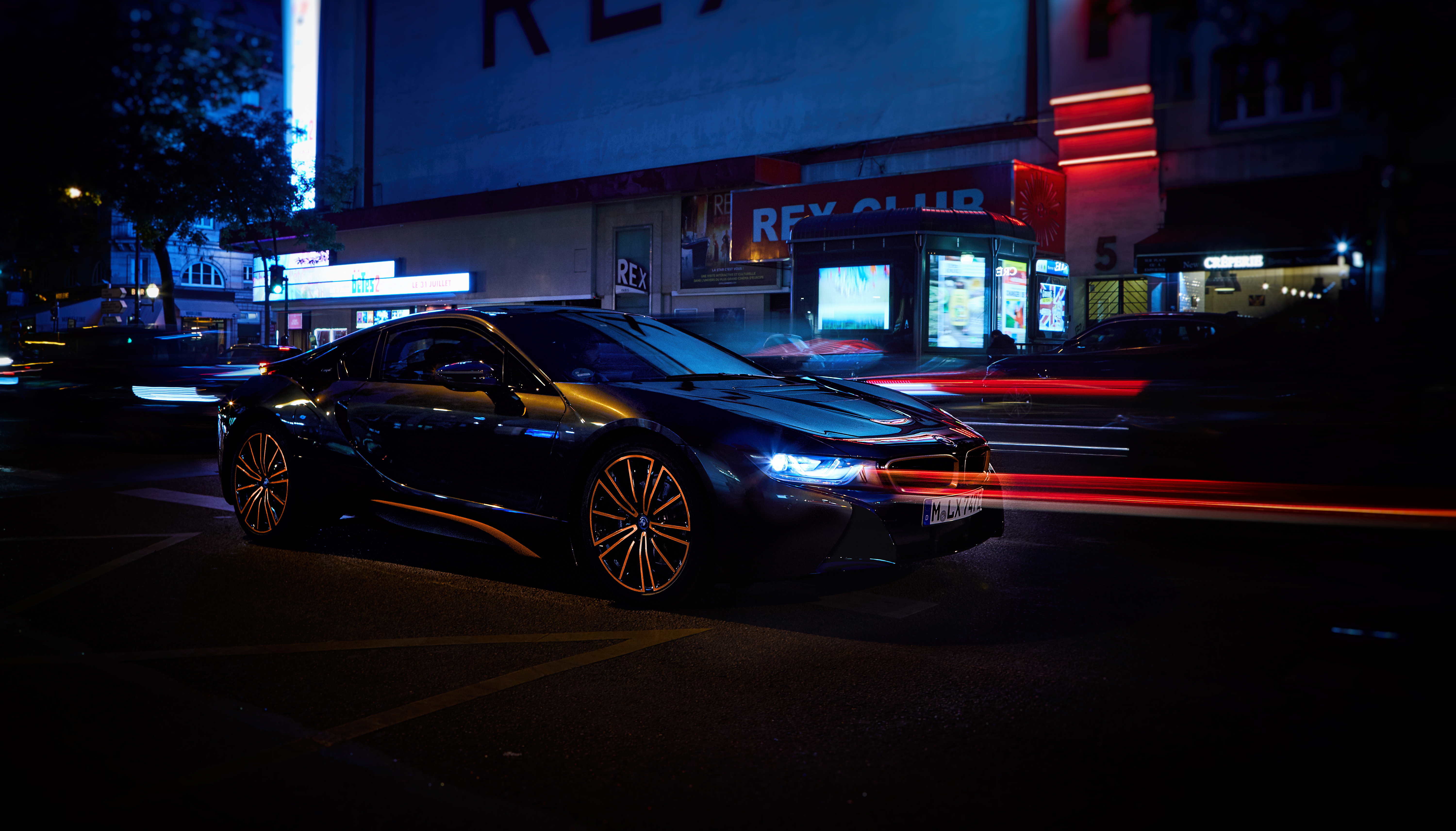 BMW i8 Ultimate Sophisto Edition Wallpaper 4K, Night, Urban, 5K