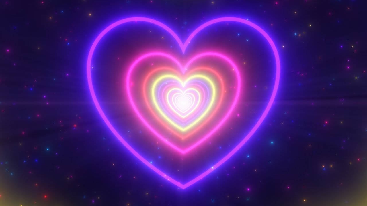 Download Y2k Heart Neon Lights Wallpaper